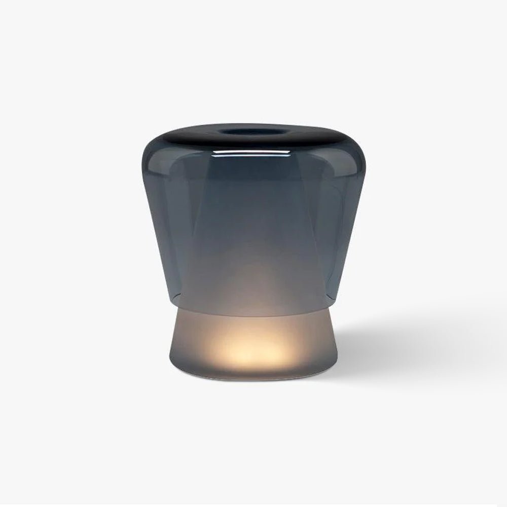 Aurnoril Smoky Glass Table Lamp-Neutral Decor