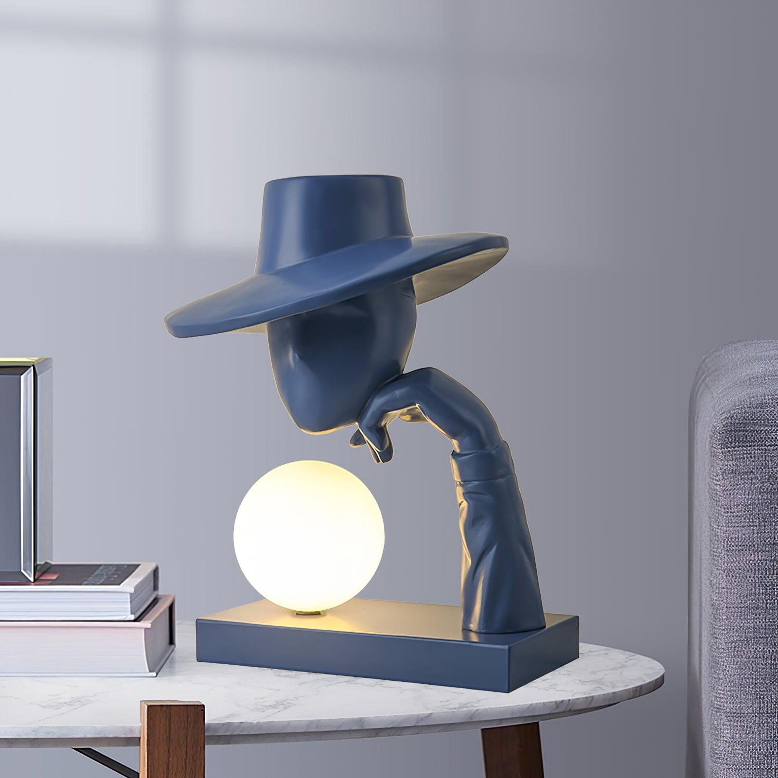 Cisoril Sculptural Ceramic Desk Lamp-Neutral Decor
