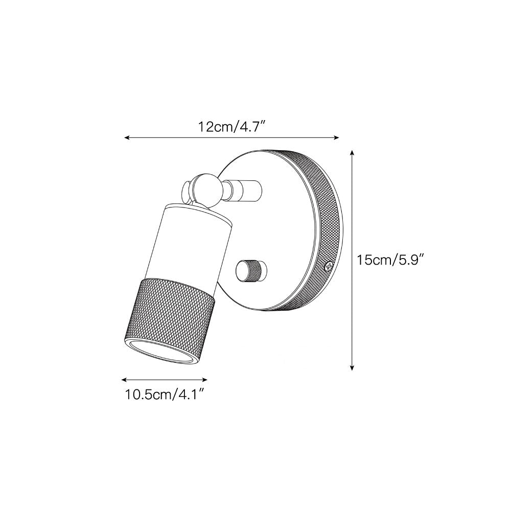 Adjustable spotlight head of the Jura Wall Sconce.