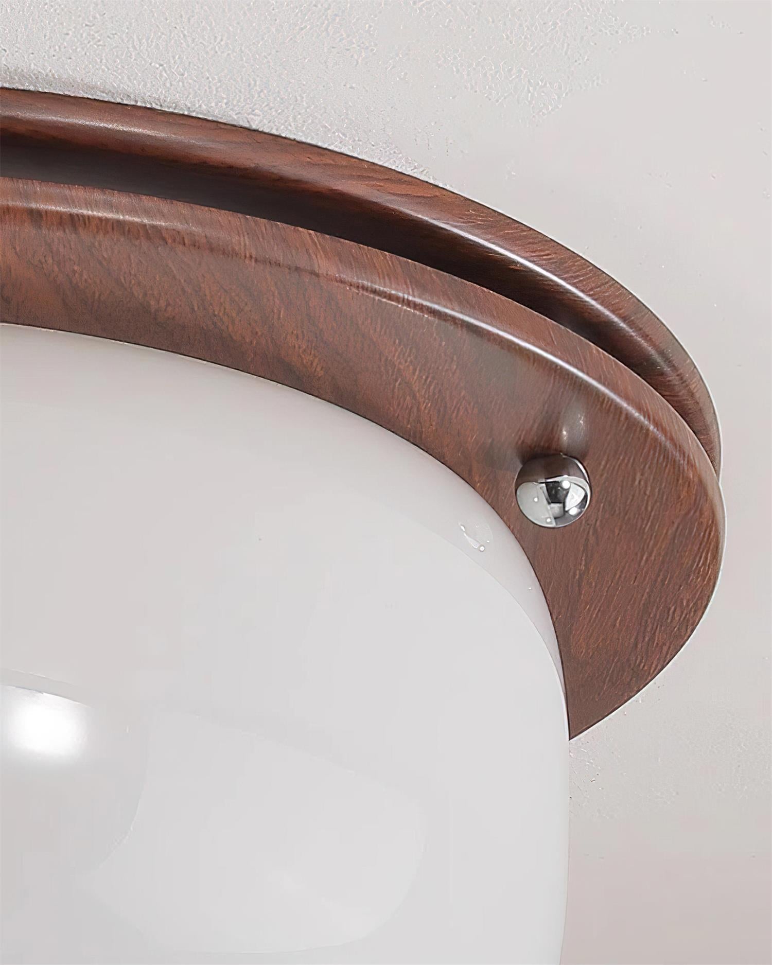 Ceiling Light Glass Flush Mount Modern Minimalist Walnut Brown