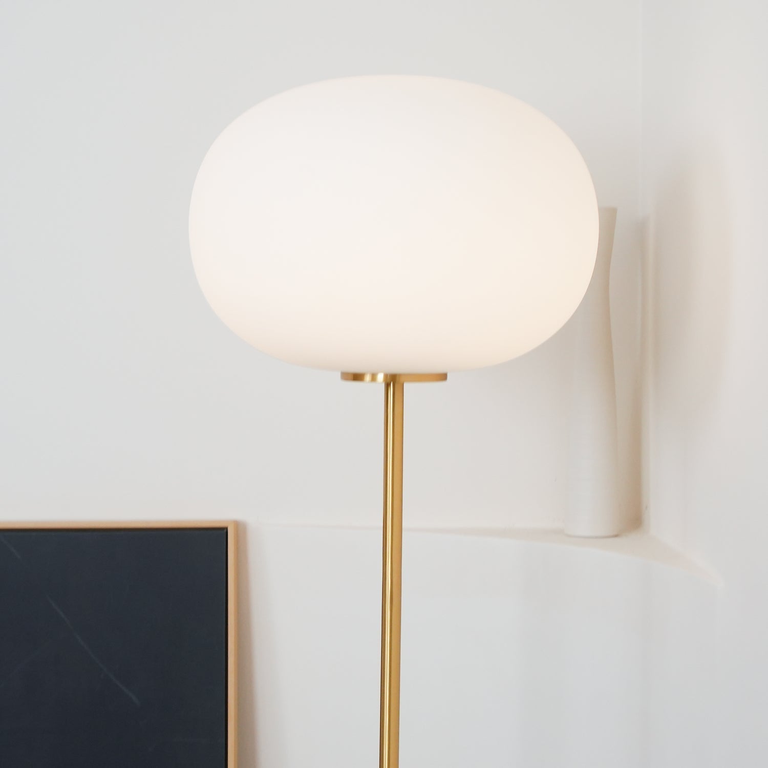 Iloryra Column-Base Travertine Floor Lamp-Neutral Decor