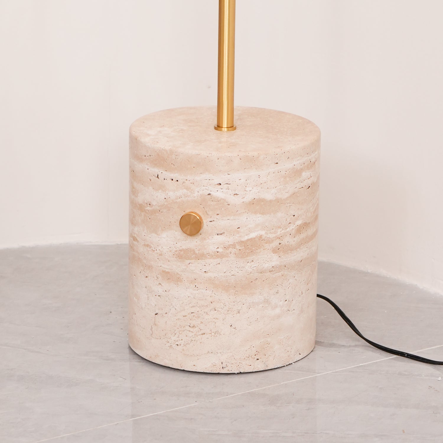 Iloryra Column-Base Travertine Floor Lamp-Neutral Decor