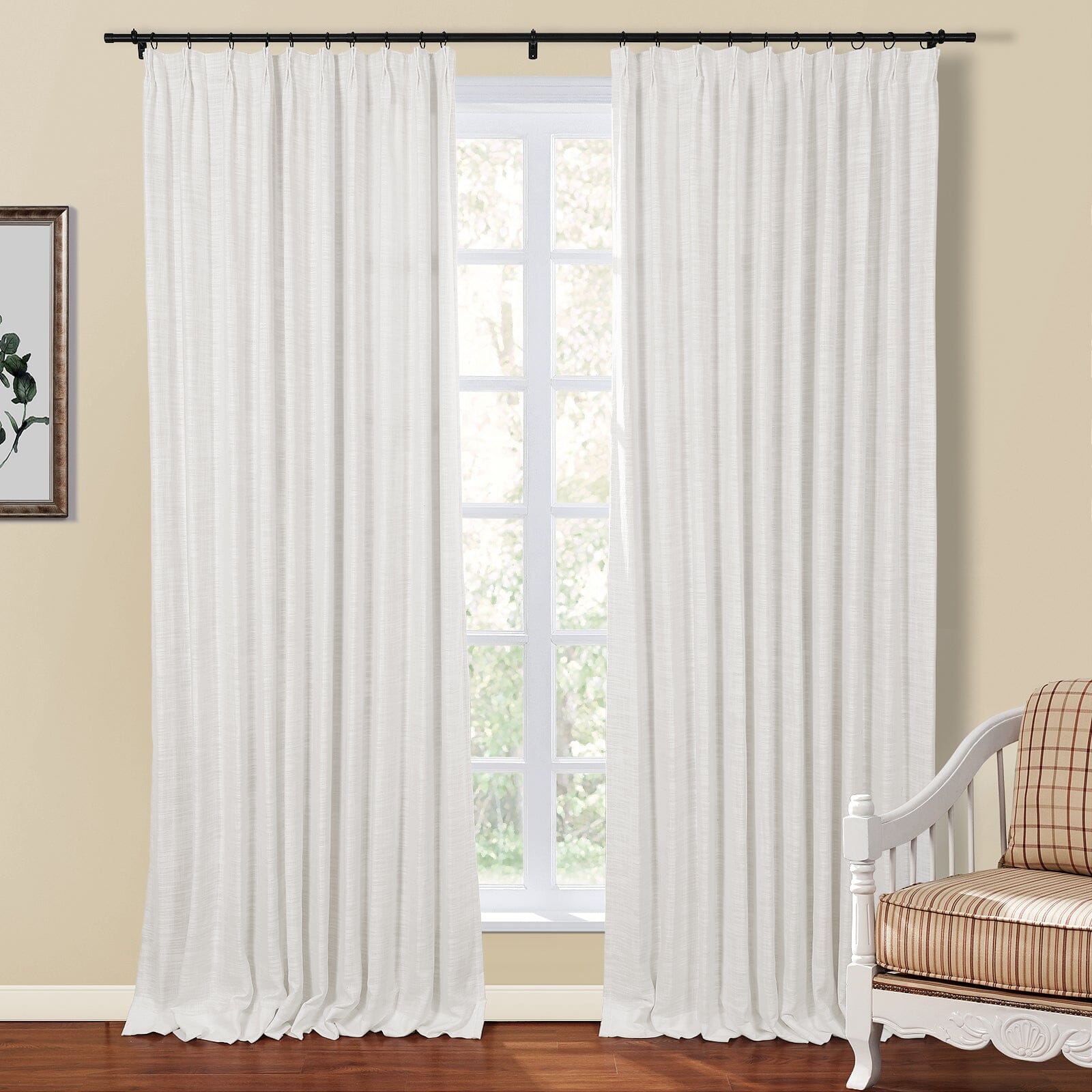 Kelly Flax Linen Curtains & Drapes Pleated-Neutral Decor