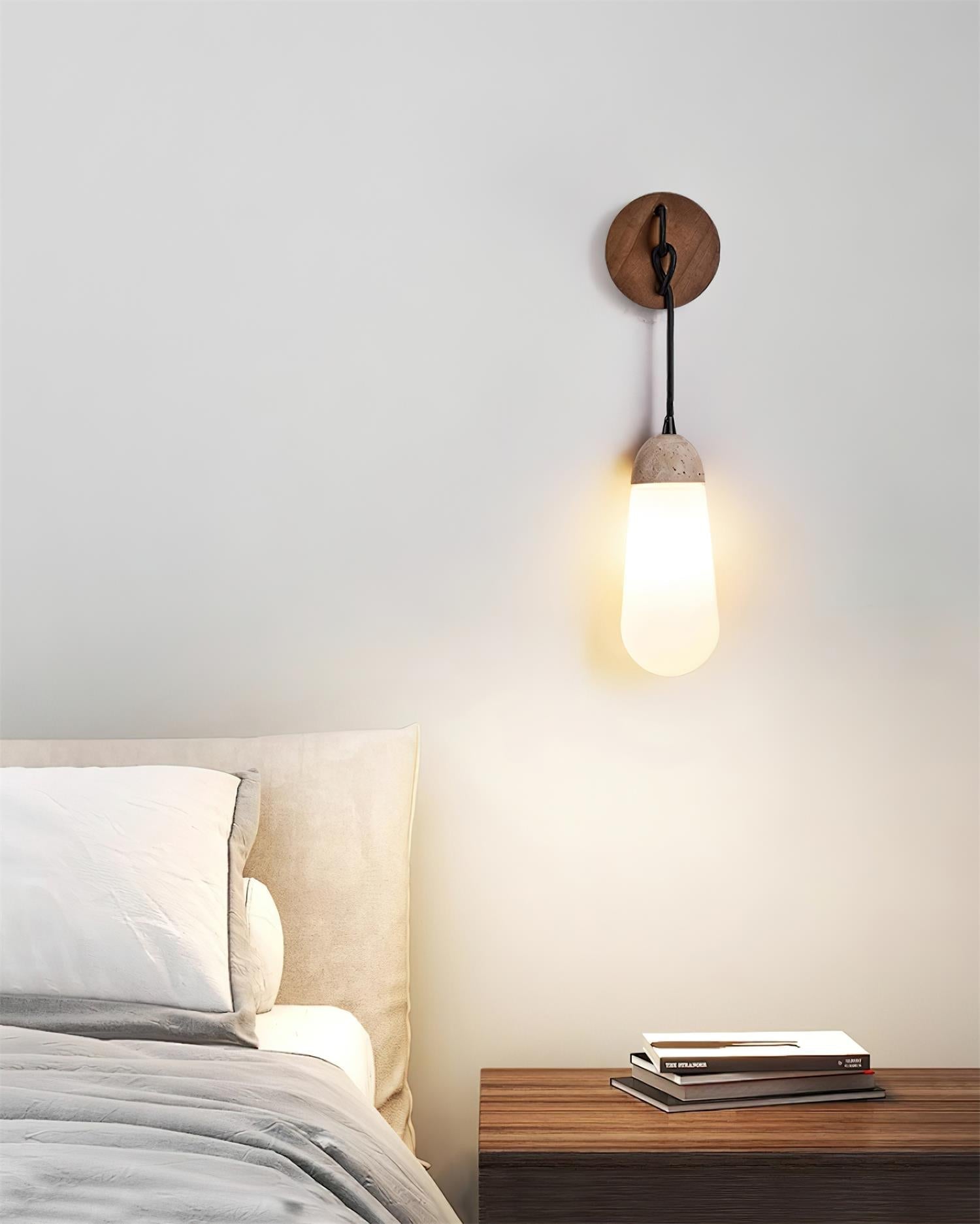 Ritta Wall Lamp Travertine  Teardrop-shaped