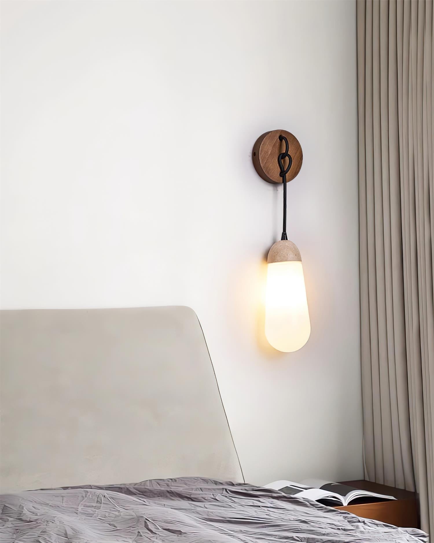Ritta Wall Lamp Travertine  Teardrop-shaped