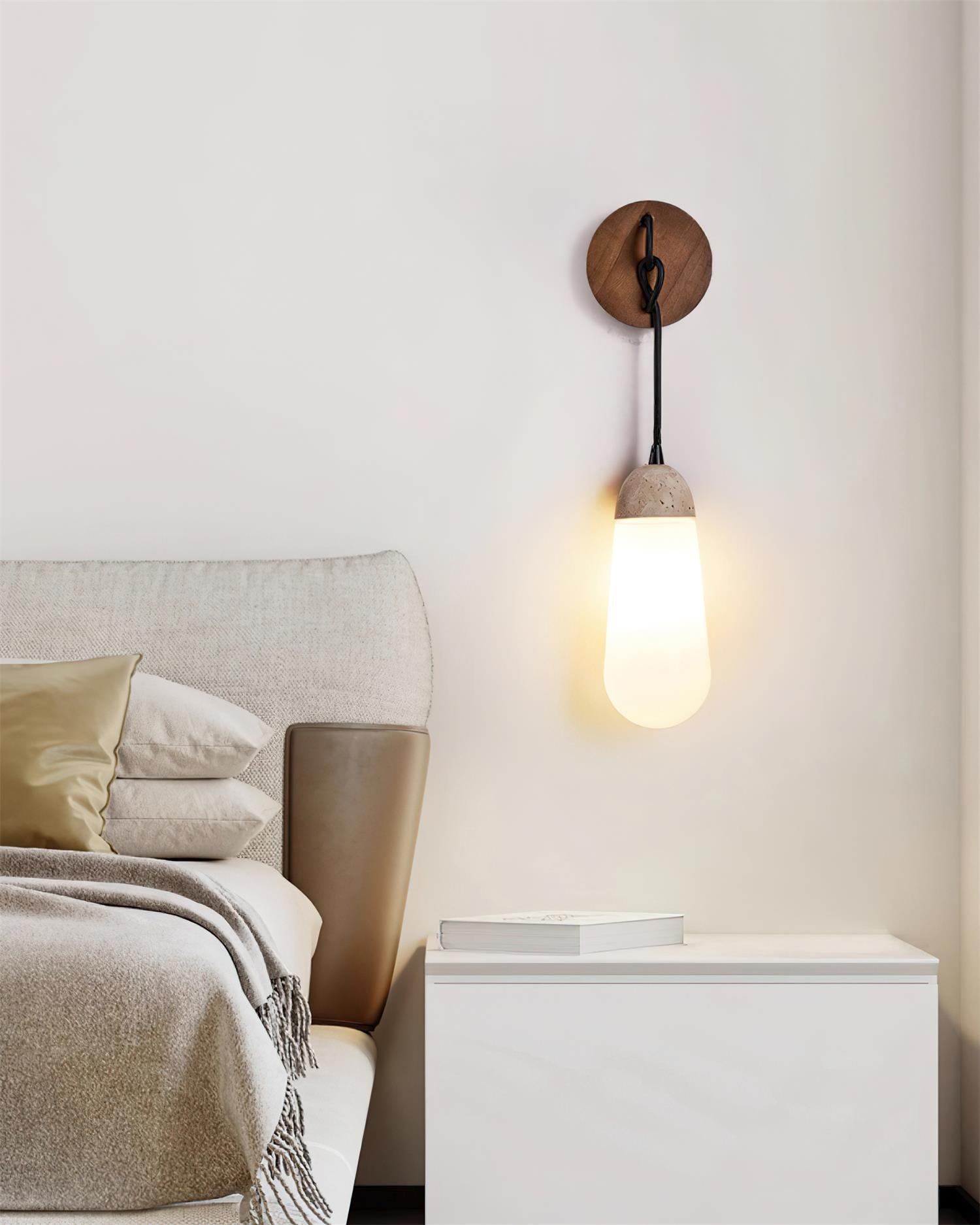 Ritta Wall Lamp Travertine  Teardrop-shaped