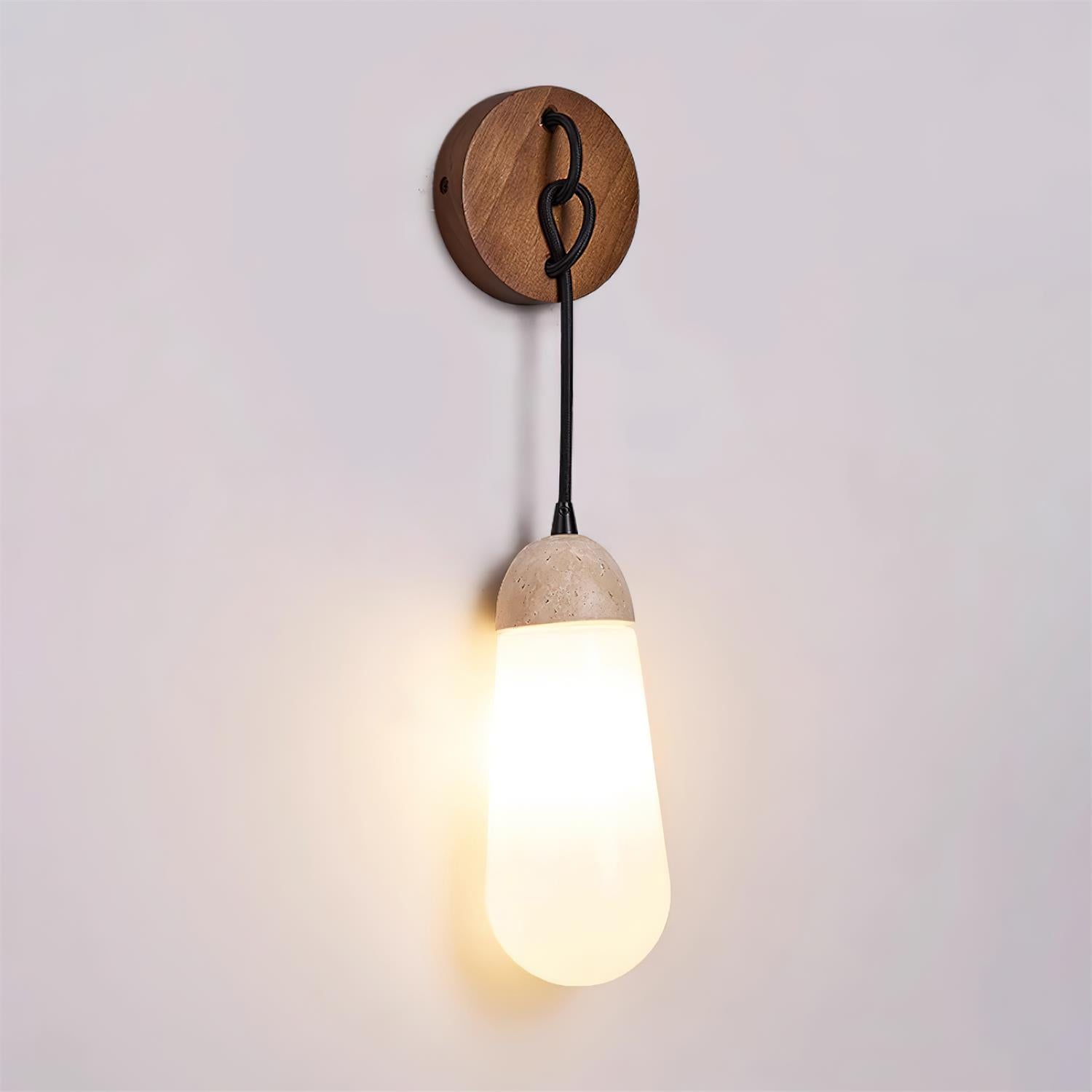 Ritta Wall Lamp Travertine  Teardrop-shaped