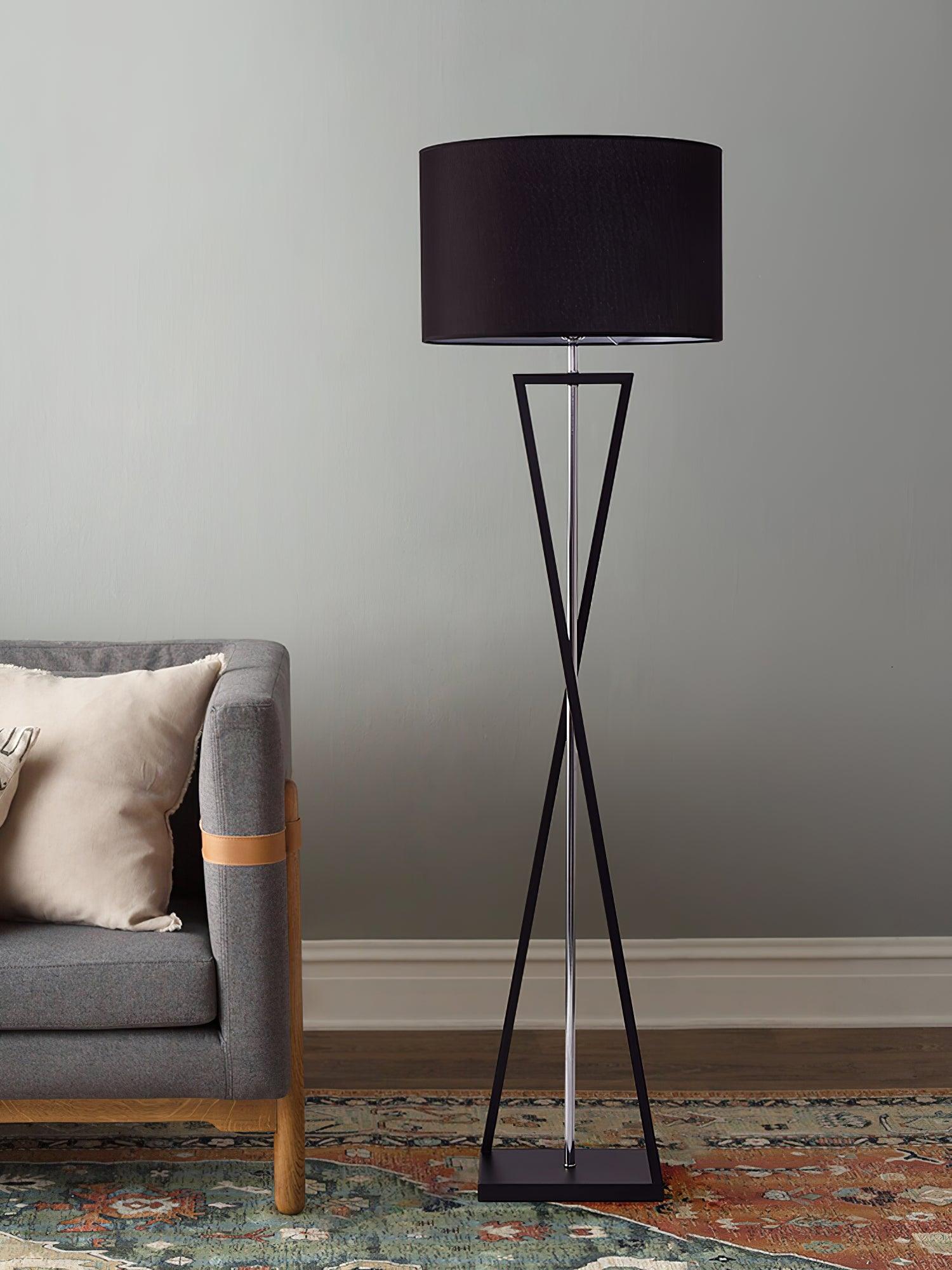Xeno Black Fabric Modern Floor Lamp-Neutral Decor