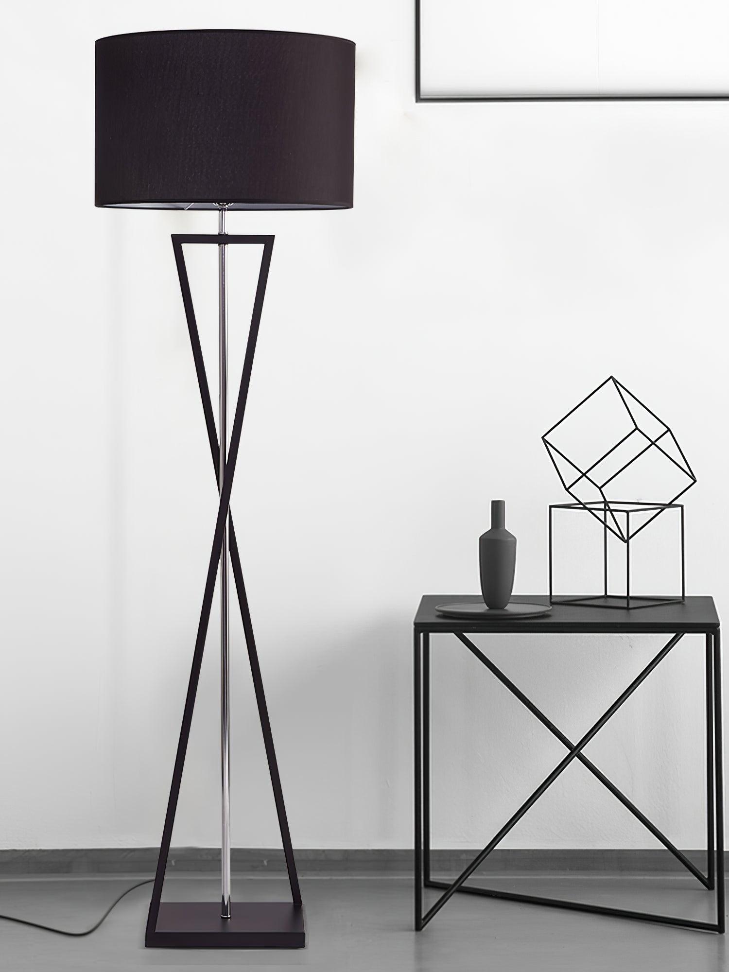 Xeno Black Fabric Modern Floor Lamp-Neutral Decor
