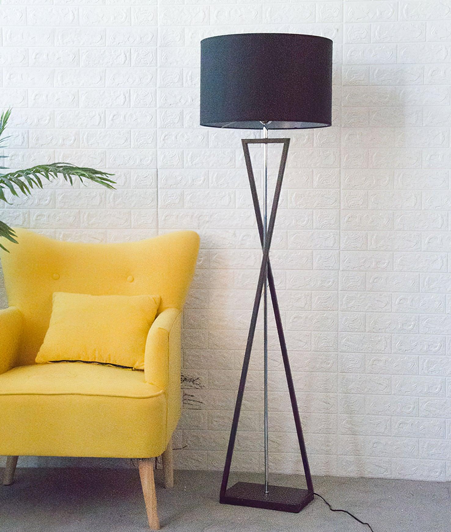 Xeno Black Fabric Modern Floor Lamp-Neutral Decor