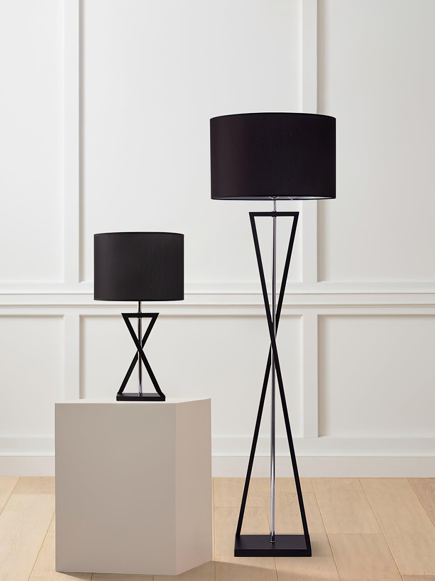 Xeno Black Fabric Modern Floor Lamp-Neutral Decor
