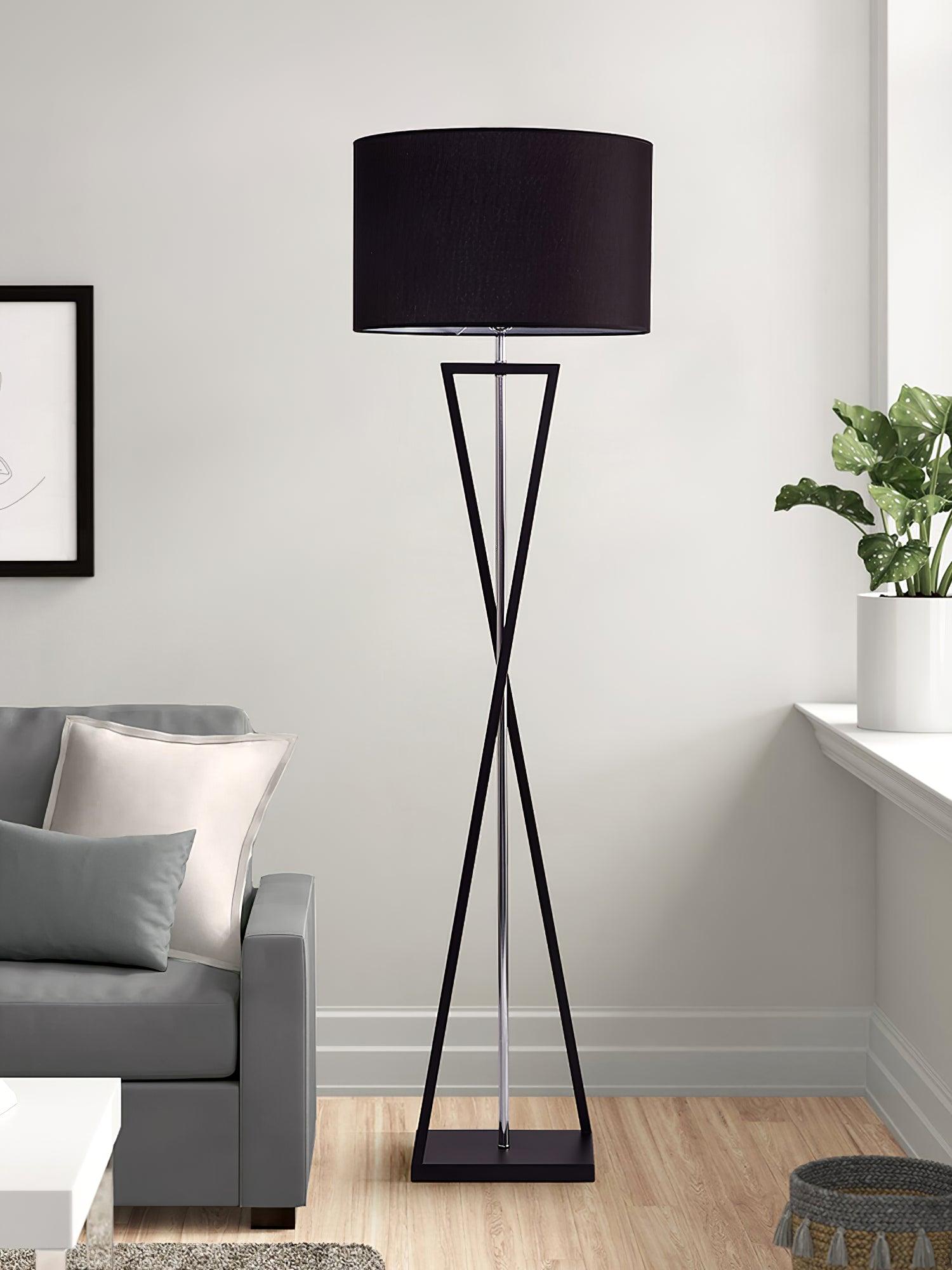Xeno Black Fabric Modern Floor Lamp-Neutral Decor