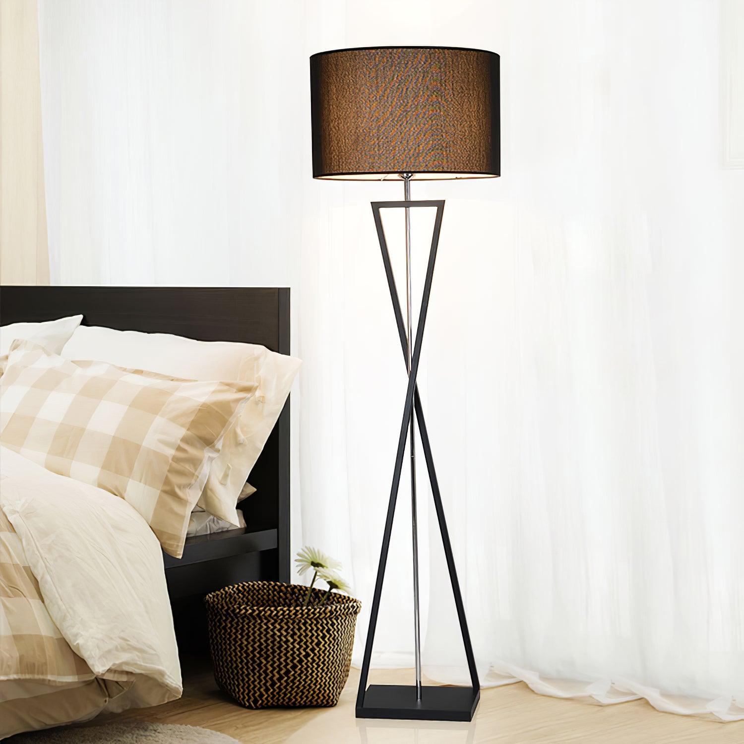 Xeno Black Fabric Modern Floor Lamp-Neutral Decor