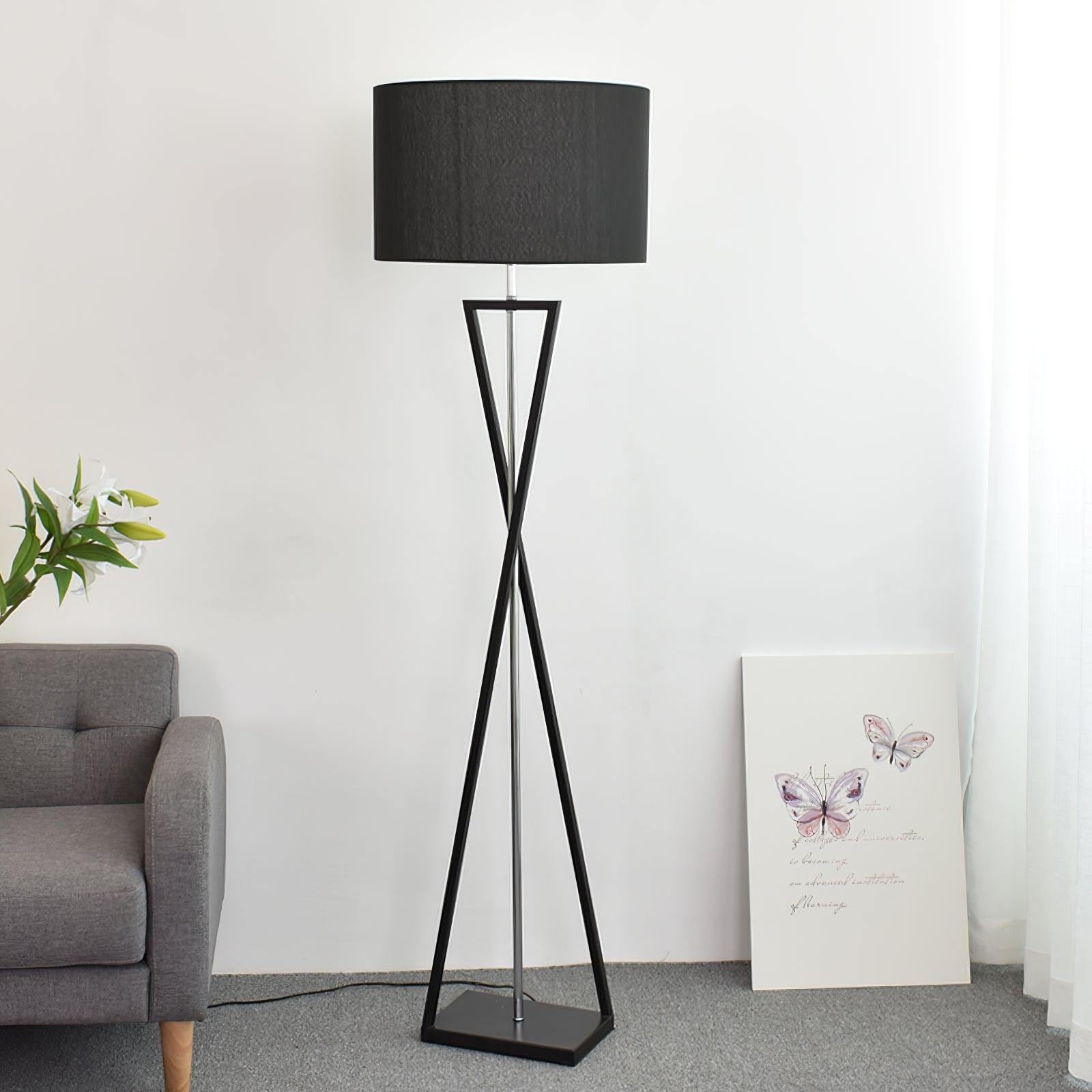 Xeno Black Fabric Modern Floor Lamp-Neutral Decor