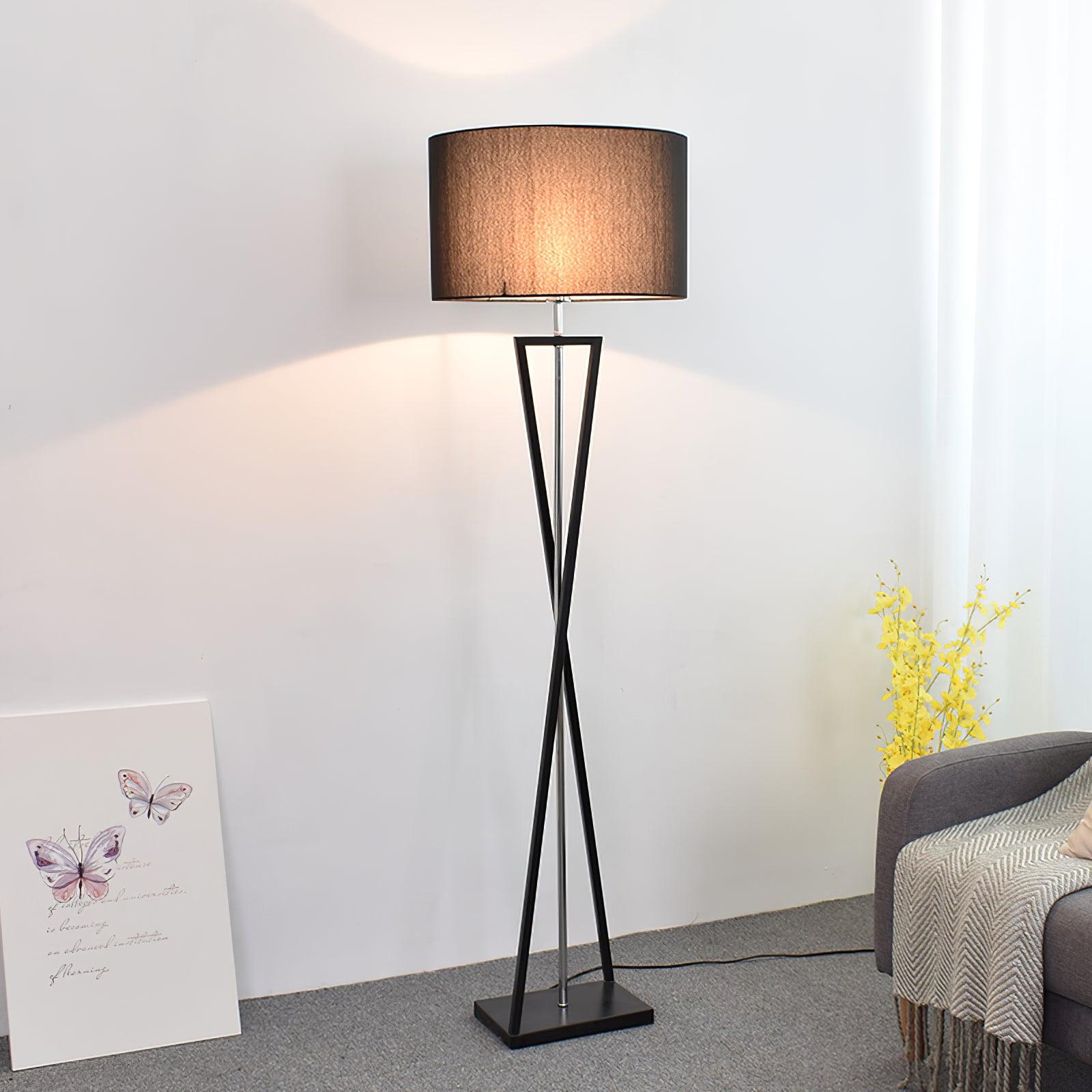 Xeno Black Fabric Modern Floor Lamp-Neutral Decor