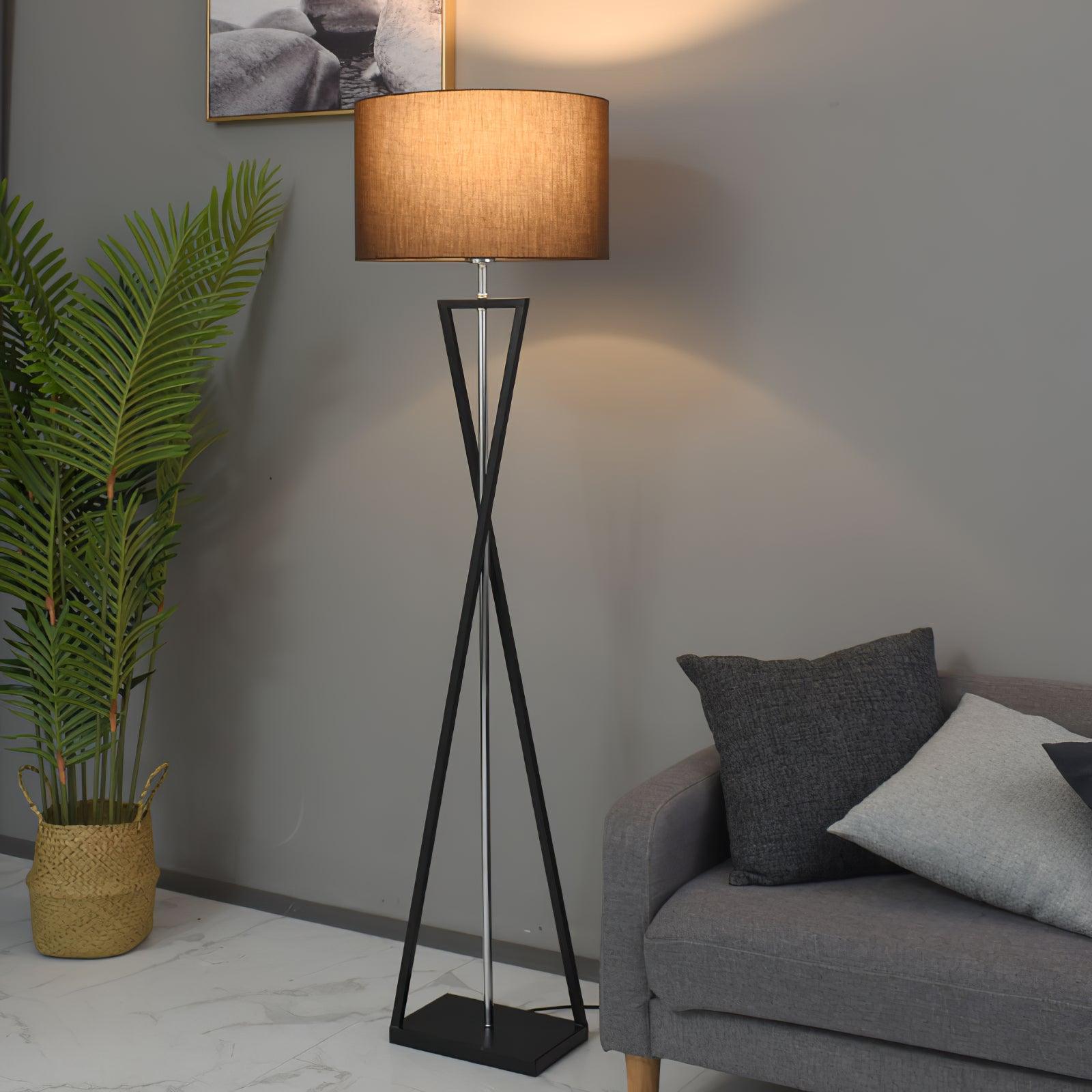 Xeno Black Fabric Modern Floor Lamp-Neutral Decor
