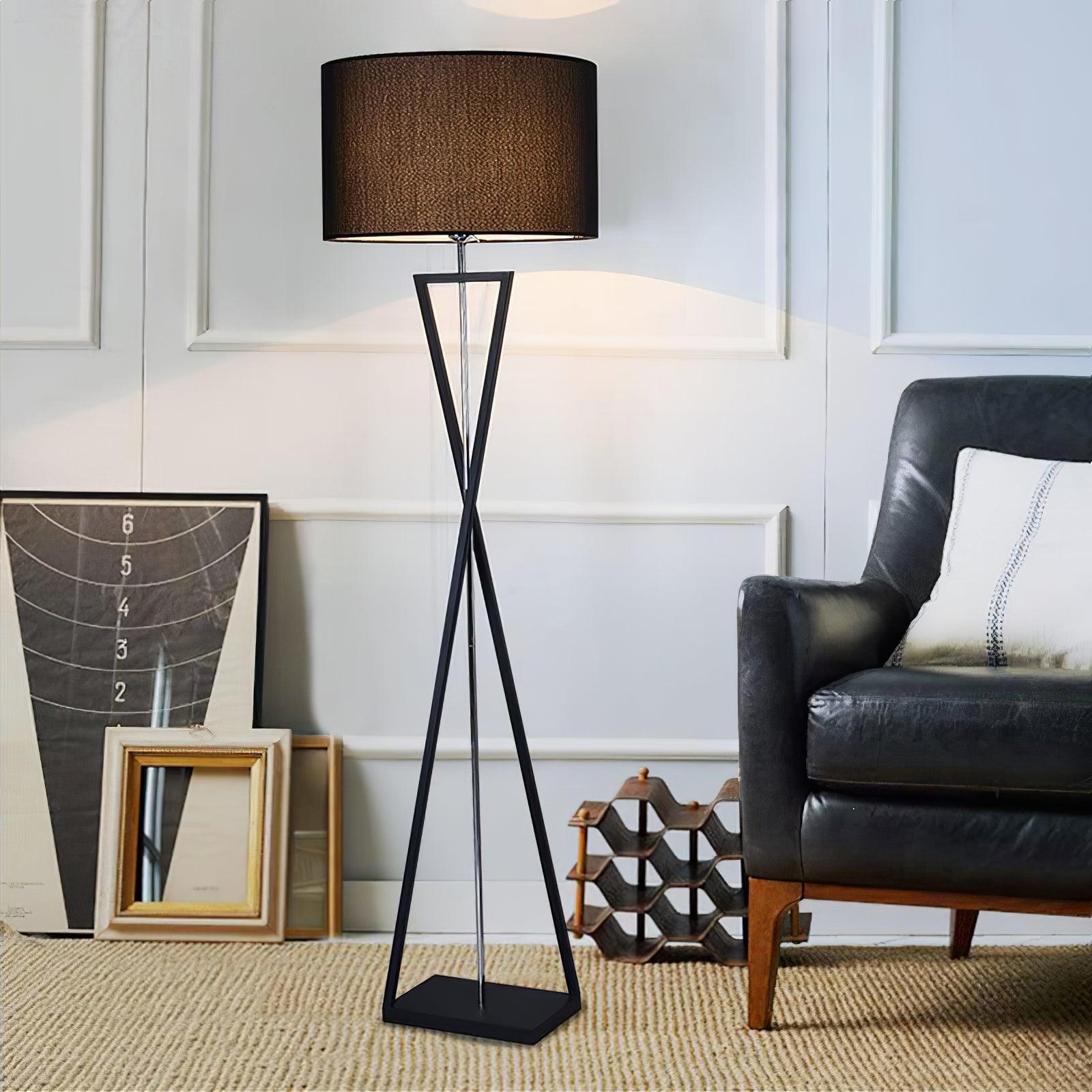 Xeno Black Fabric Modern Floor Lamp-Neutral Decor