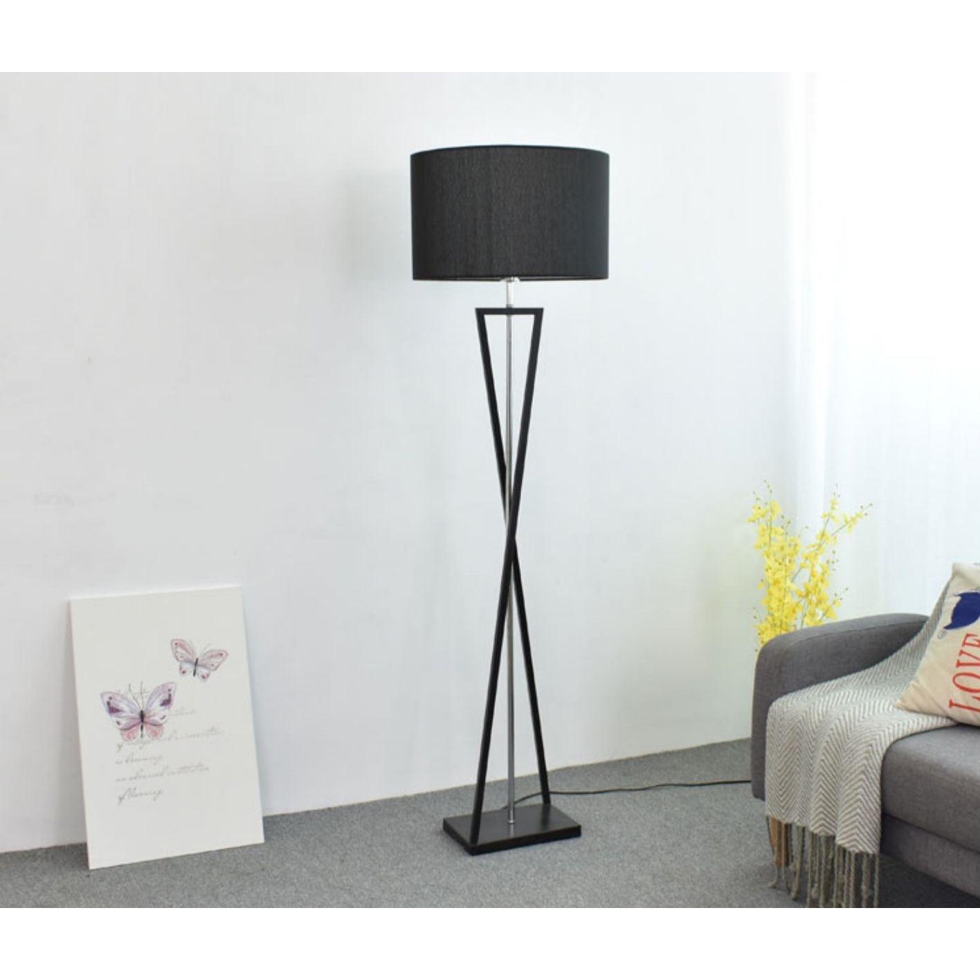 Xeno Black Fabric Modern Floor Lamp-Neutral Decor