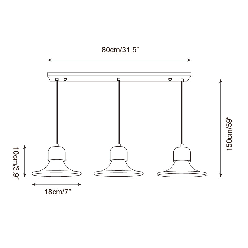 Ritta Pendant Light  Trumpet  Shape Travertine