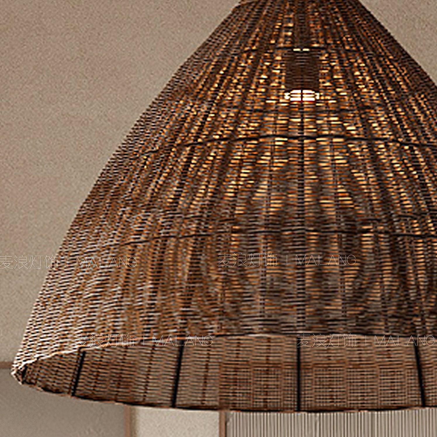 Dsplen Art Natural Rattan Pendant Light-Neutral Decor