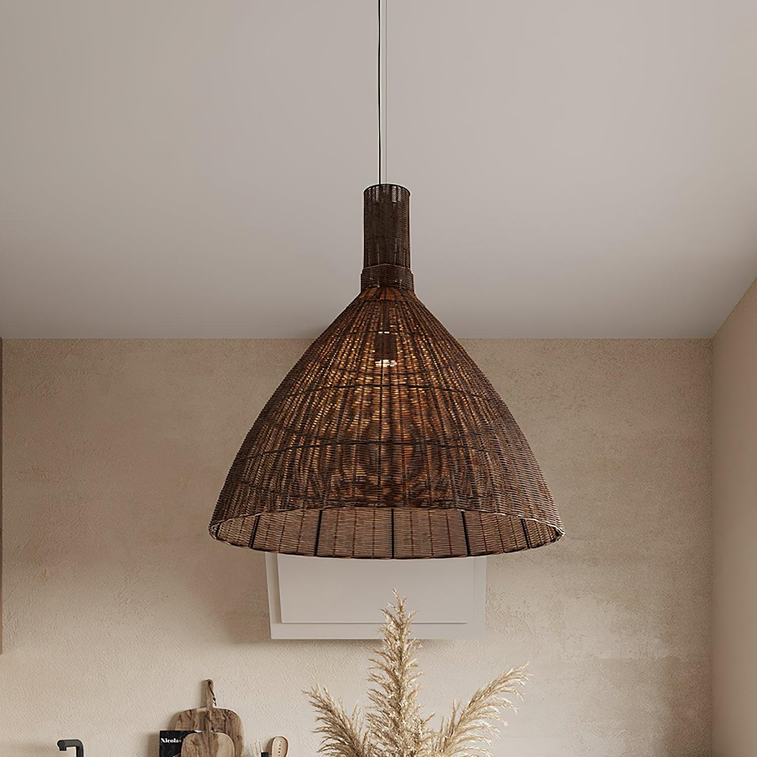 Dsplen Art Natural Rattan Pendant Light-Neutral Decor