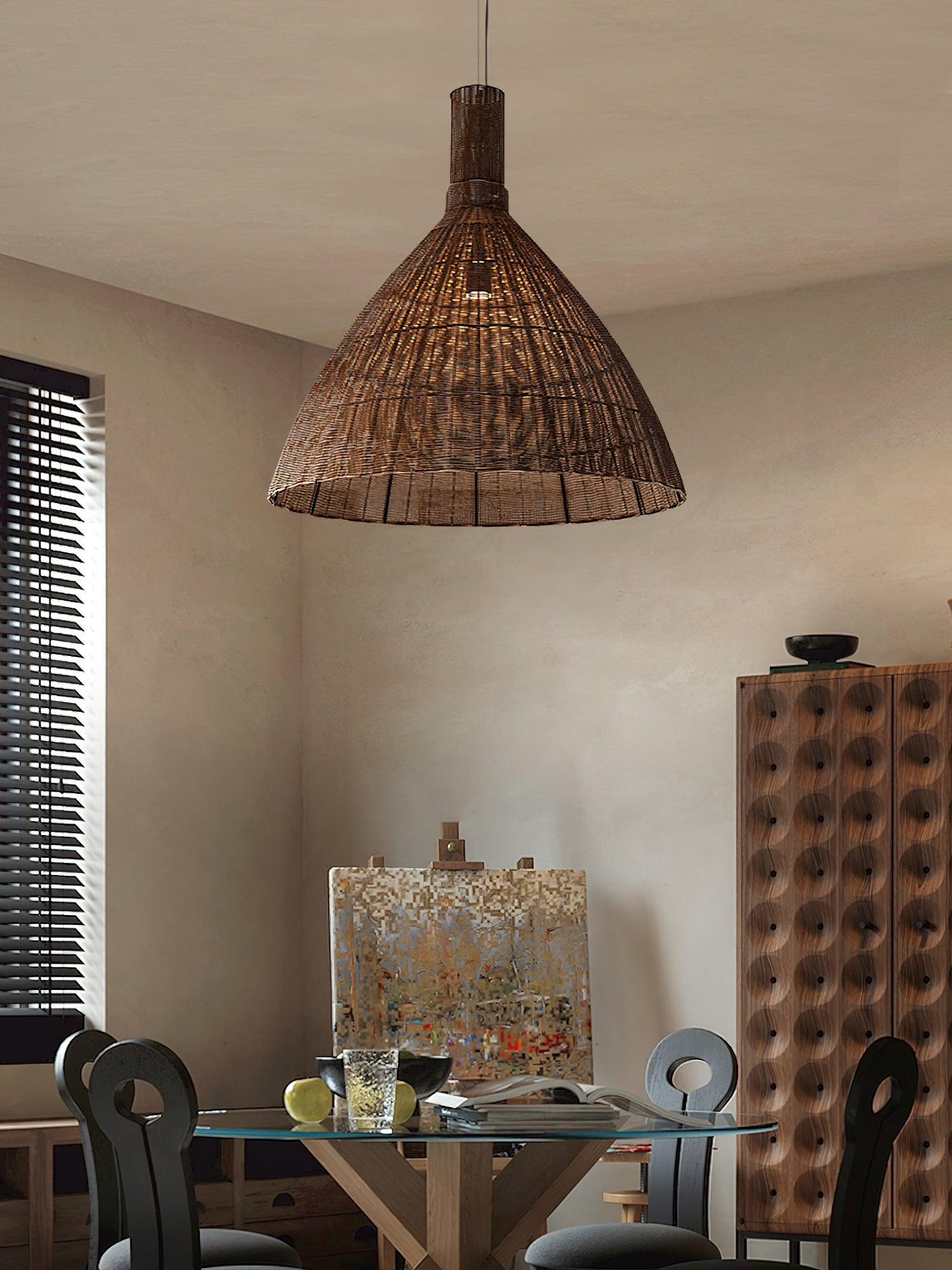 Dsplen Art Natural Rattan Pendant Light-Neutral Decor