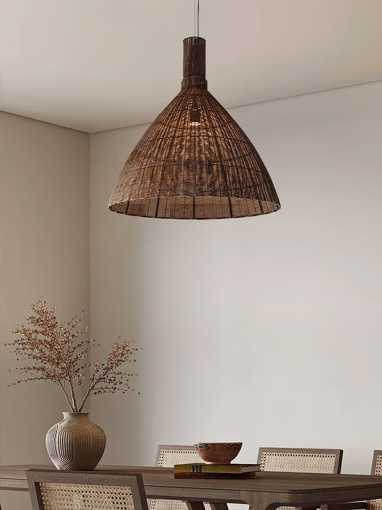 Dsplen Art Natural Rattan Pendant Light-Neutral Decor