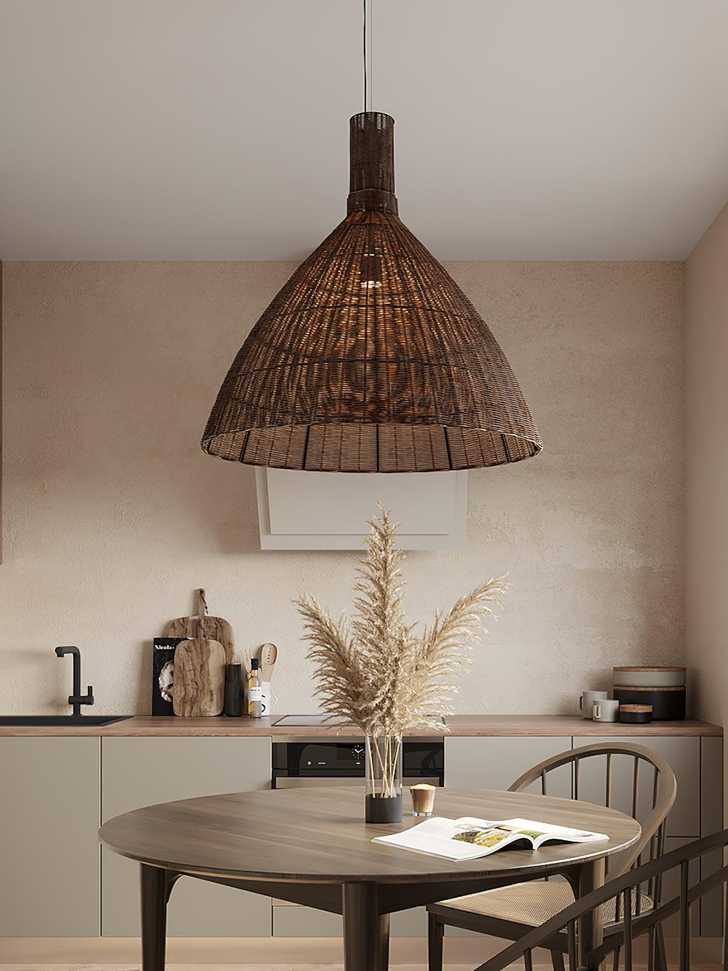 Dsplen Art Natural Rattan Pendant Light-Neutral Decor