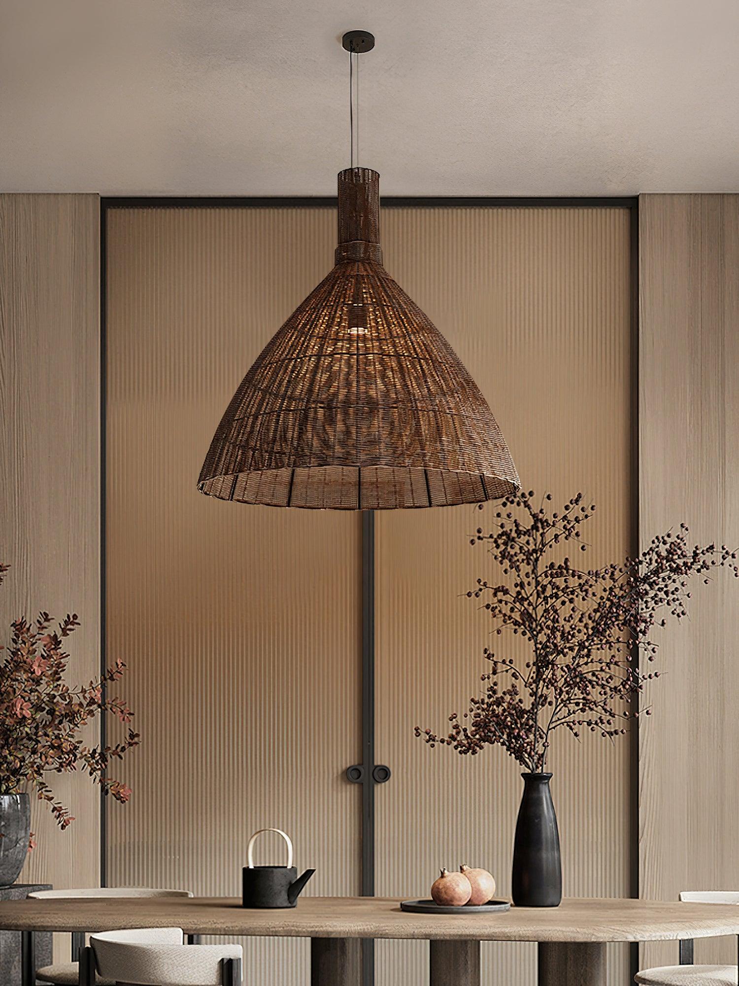 Dsplen Art Natural Rattan Pendant Light-Neutral Decor