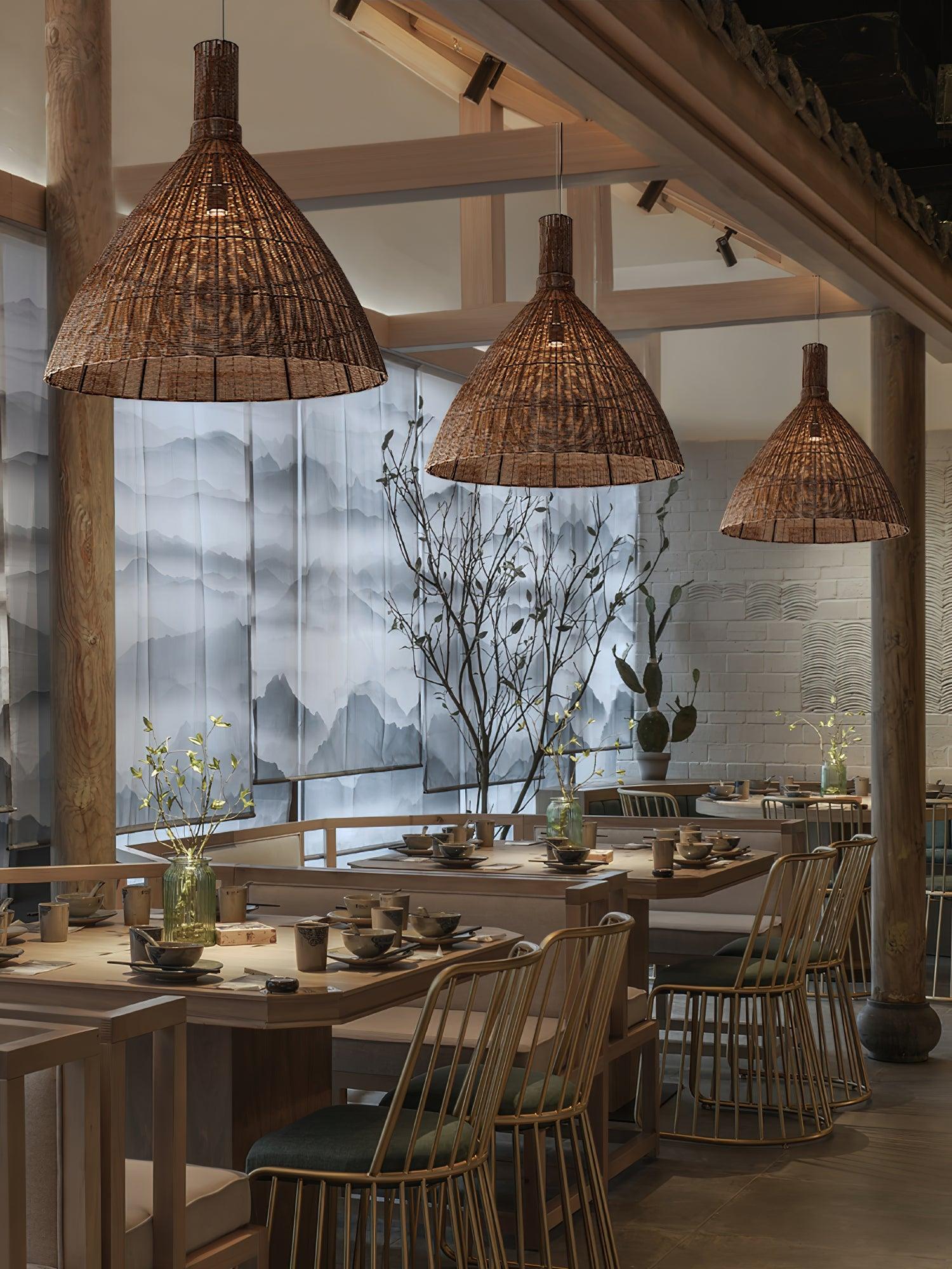 Dsplen Art Natural Rattan Pendant Light-Neutral Decor