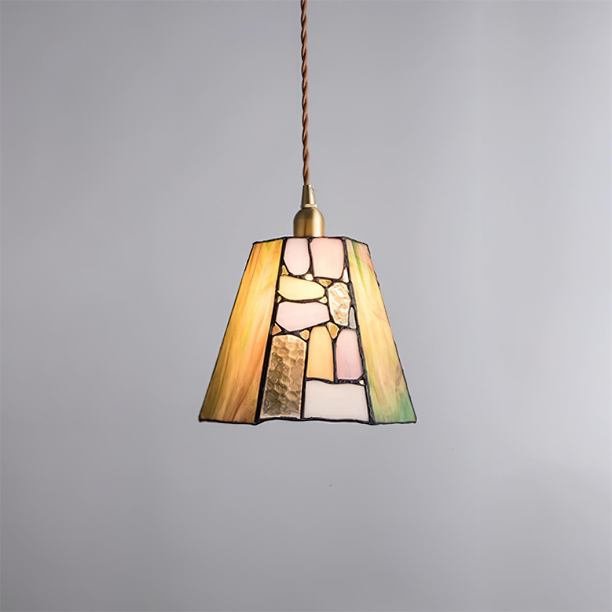 Fira Tiffany-Style Stained Glass Pendant Light-Neutral Decor