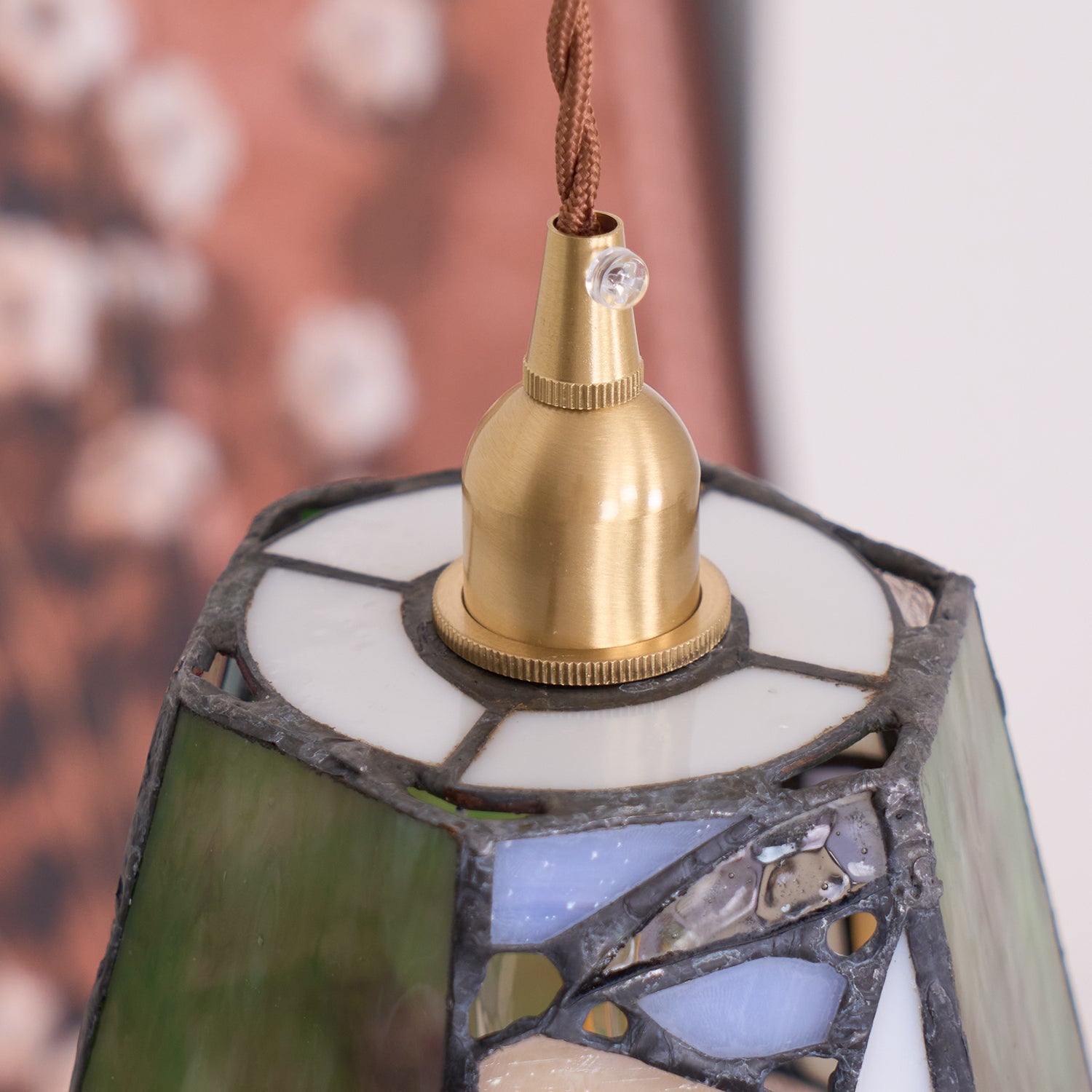 Fira Tiffany-Style Stained Glass Pendant Light-Neutral Decor