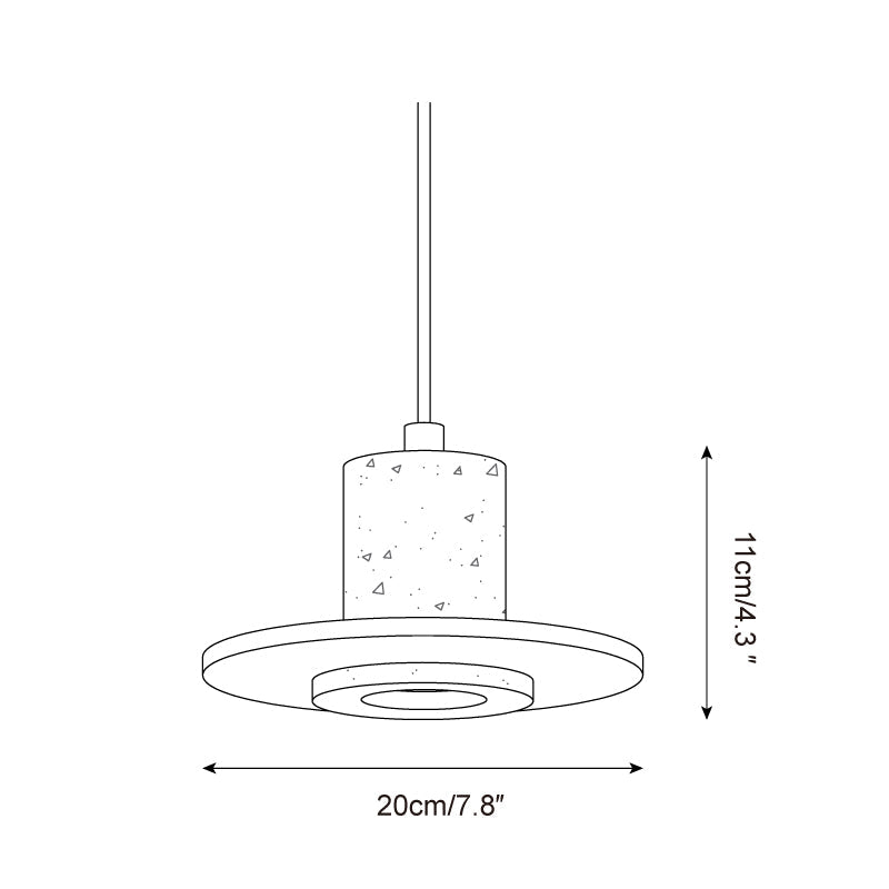 Ritta  Travertine Pendant Light Top-hat Shape