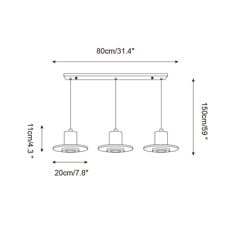 Ritta  Travertine Pendant Light Top-hat Shape