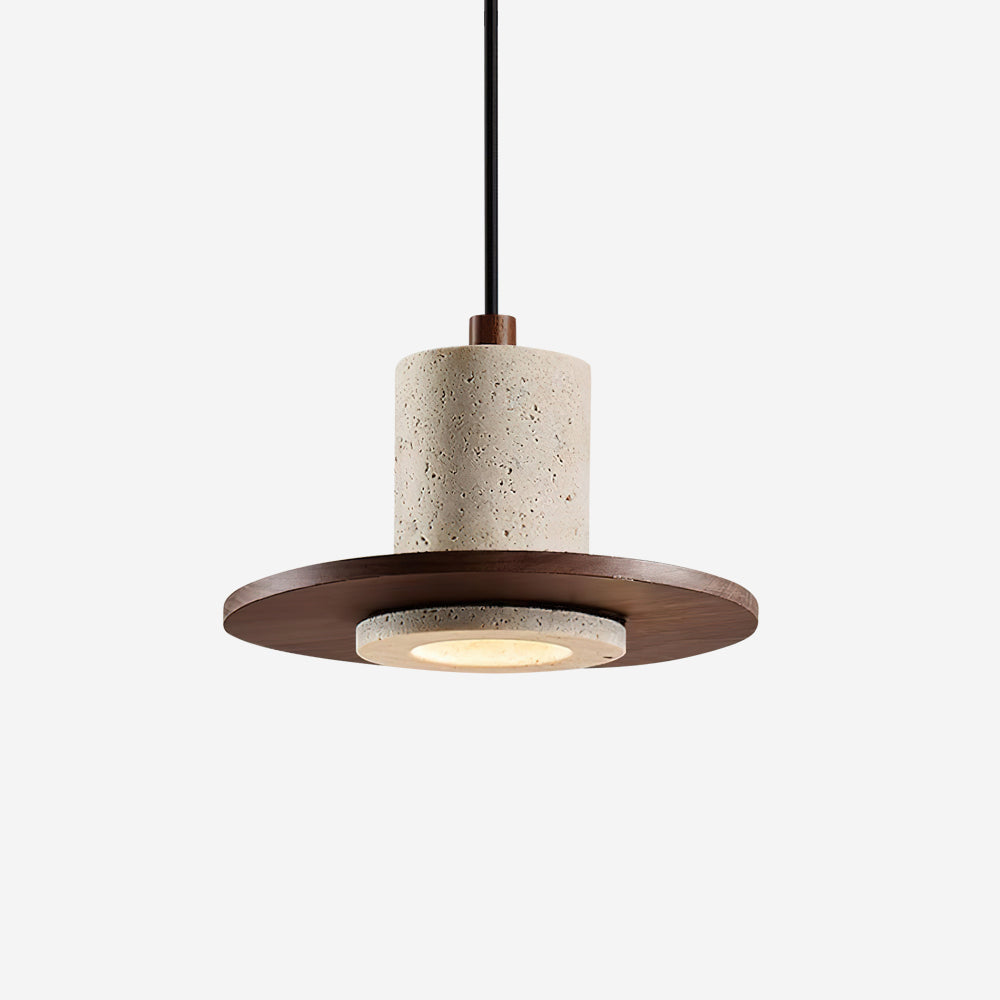 Ritta  Travertine Pendant Light Top-hat Shape