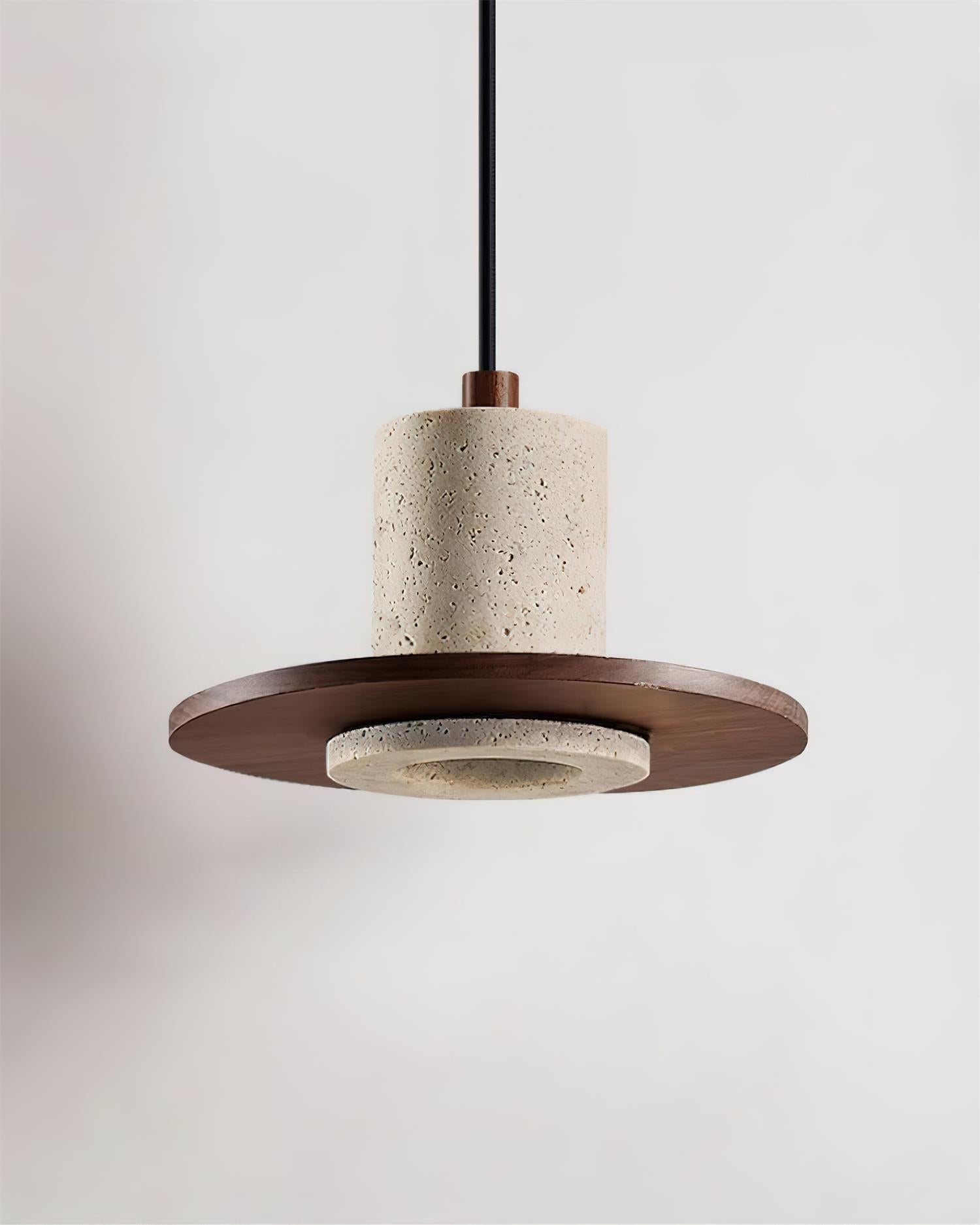 Ritta  Travertine Pendant Light Top-hat Shape