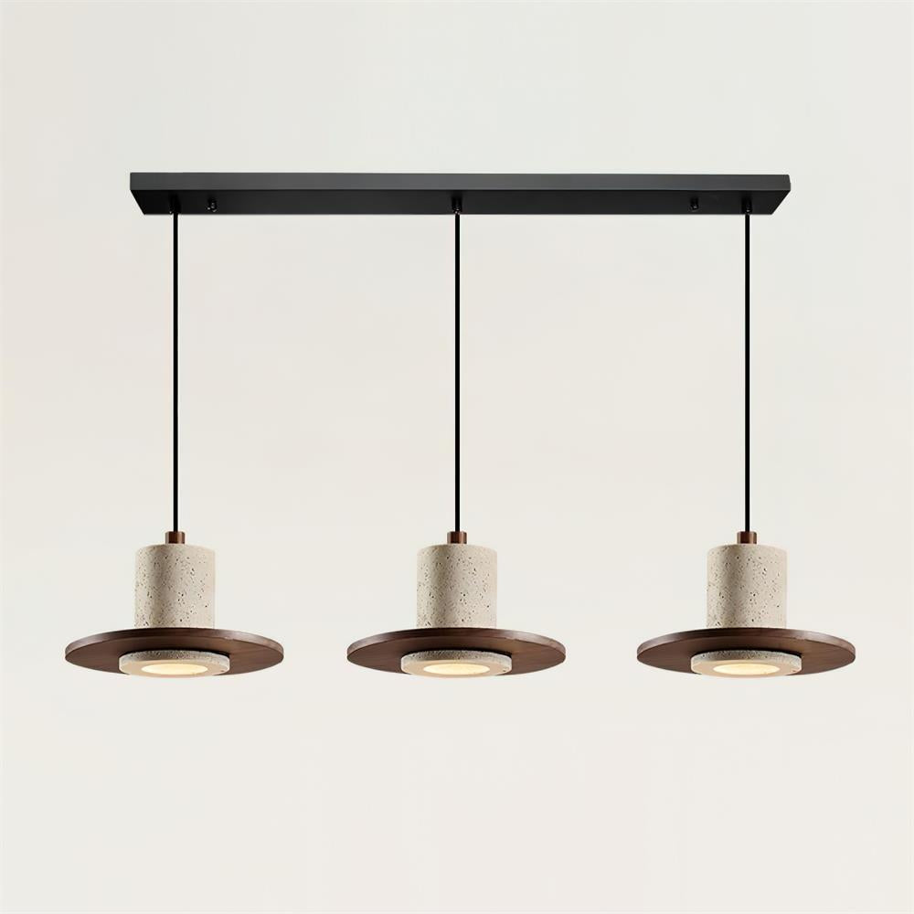 Ritta  Travertine Pendant Light Top-hat Shape