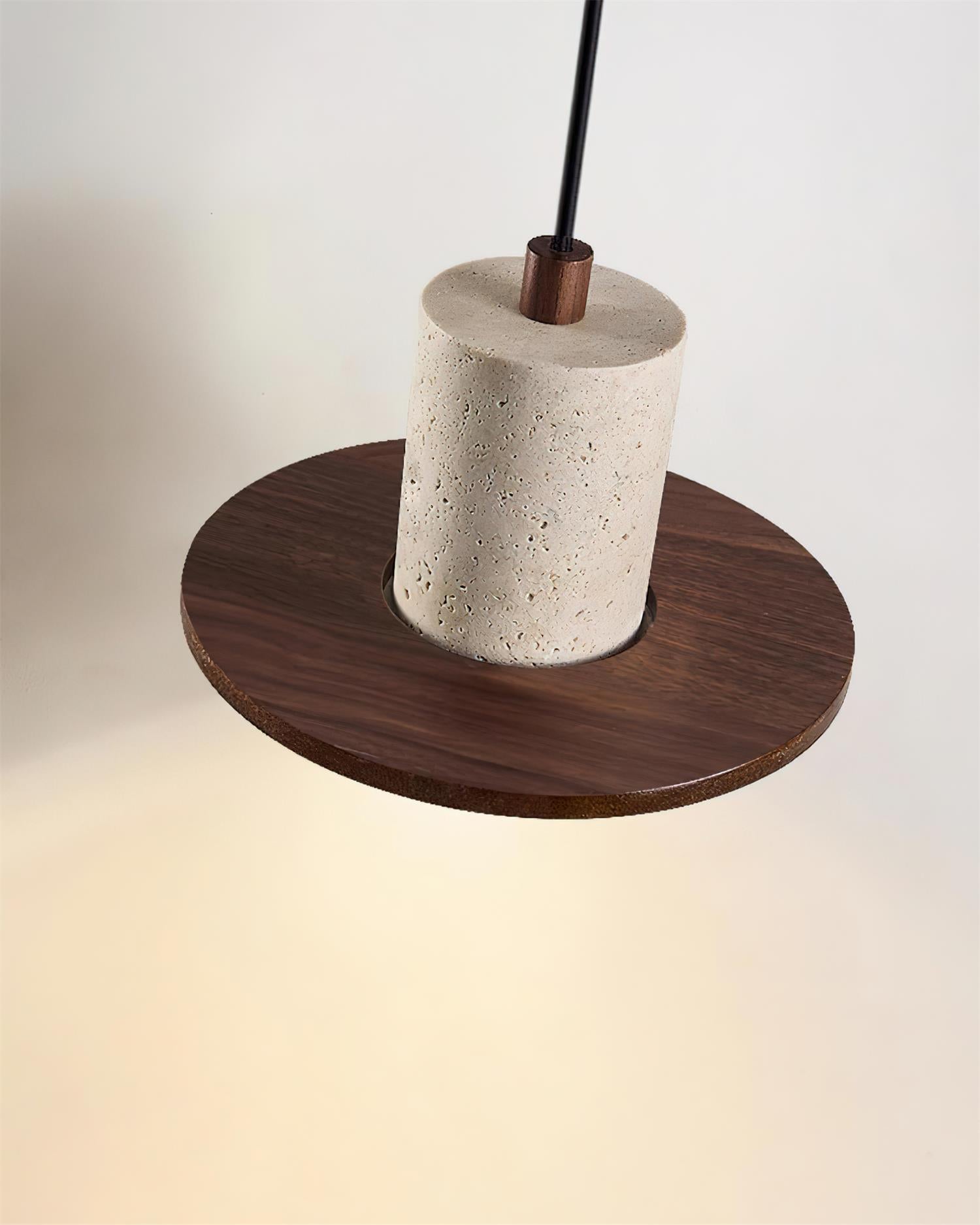 Ritta  Travertine Pendant Light Top-hat Shape