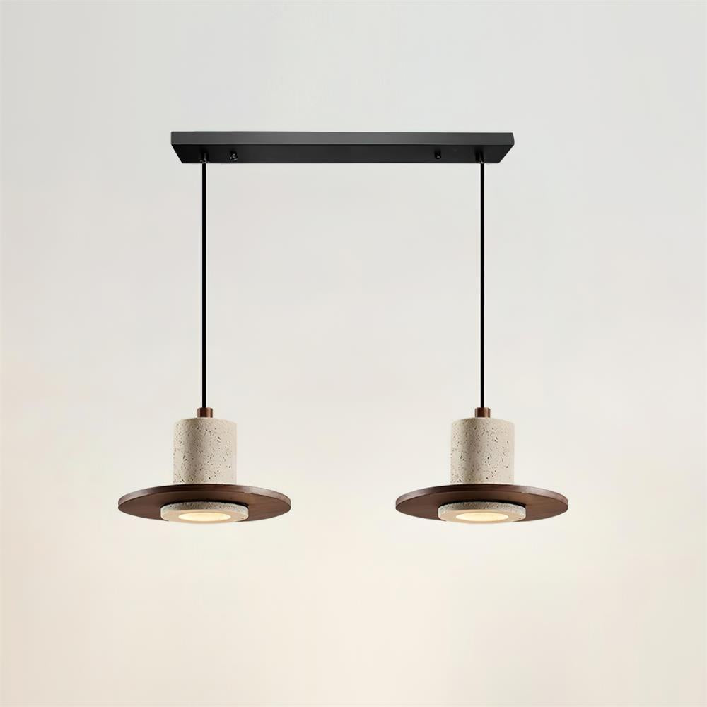 Ritta  Travertine Pendant Light Top-hat Shape