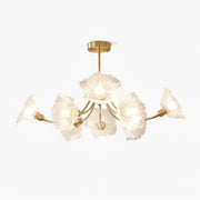 Fife Chandelier Flower Glass with Brass Finish-Neutral Decor