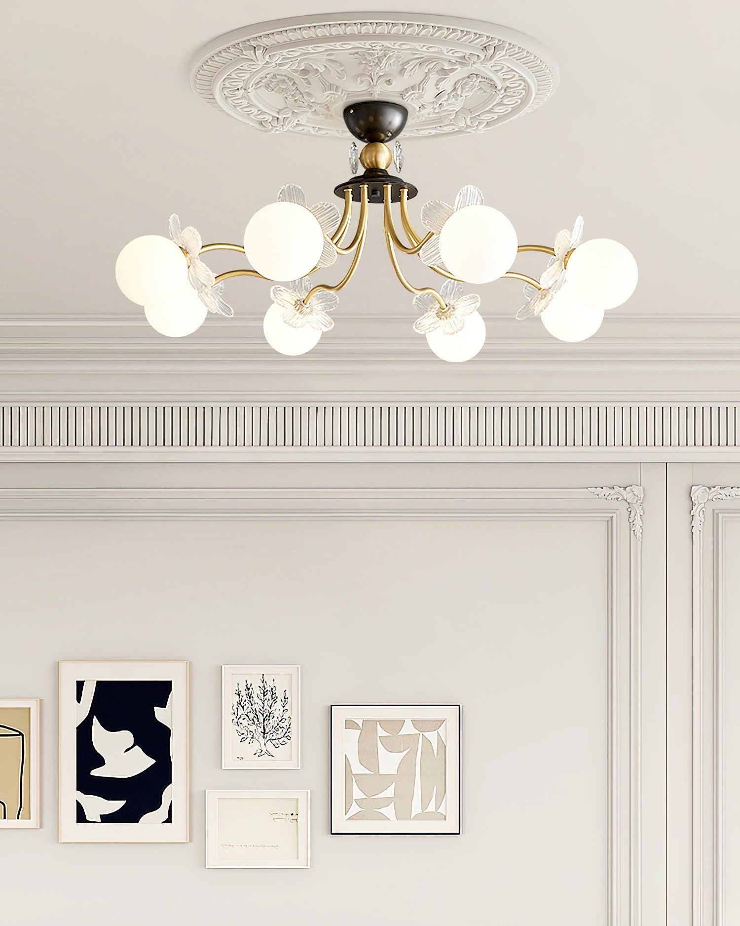 Orlaeila Art Blossom Flower Glass Chandelier-Neutral Decor