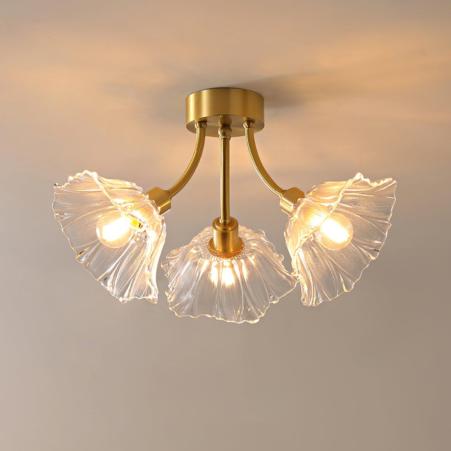 Dixor Ceiling Lamp Flower Glass Petal Chic Elegant-Neutral Decor