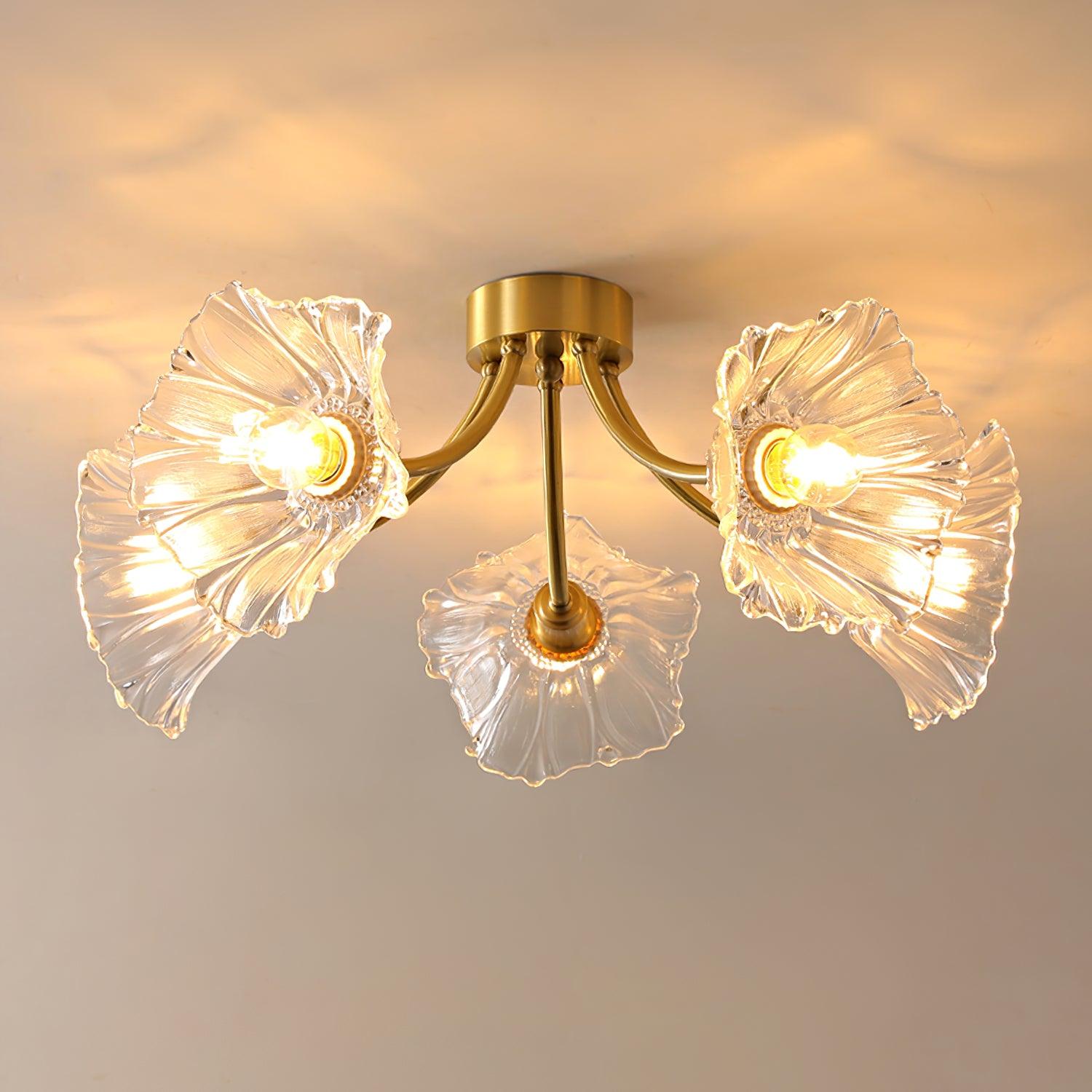 Dixor Ceiling Lamp Flower Glass Petal Chic Elegant-Neutral Decor