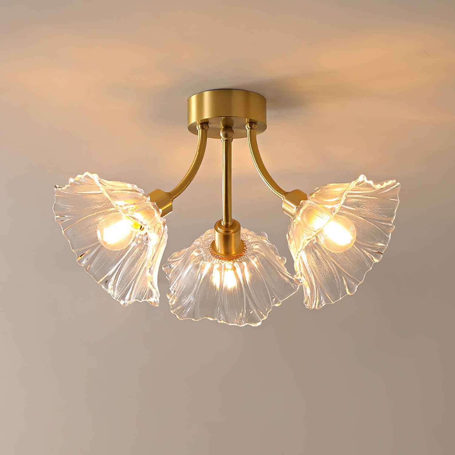 Dixor Ceiling Lamp Flower Glass Petal Chic Elegant-Neutral Decor