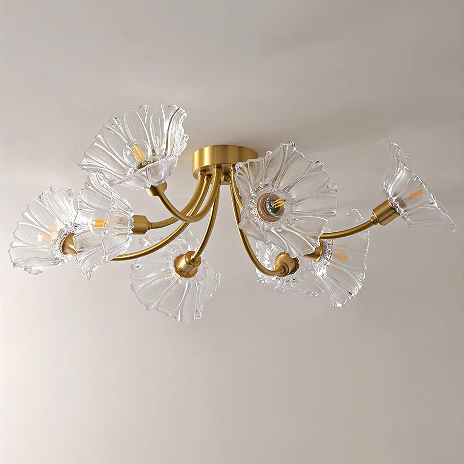 Dixor Ceiling Lamp Flower Glass Petal Chic Elegant-Neutral Decor