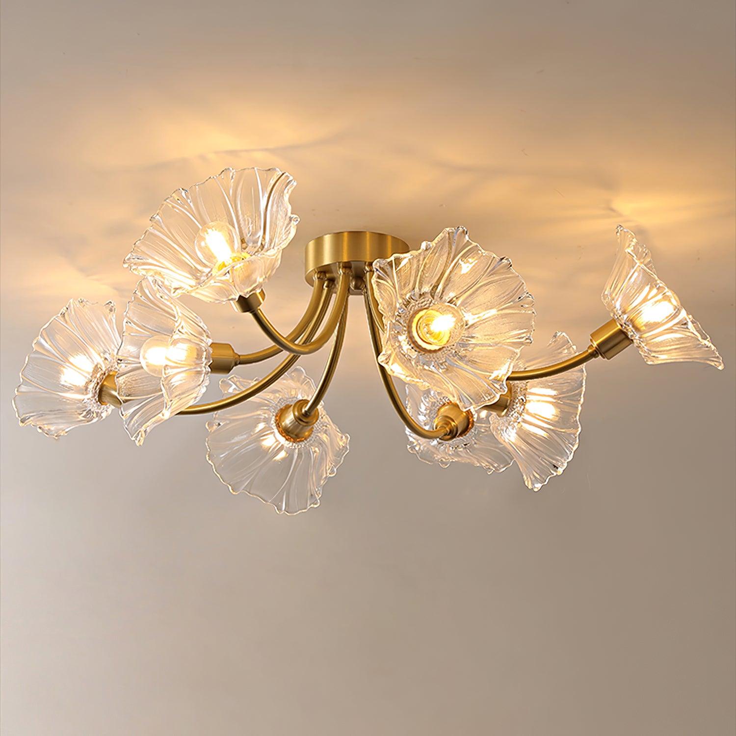 Dixor Ceiling Lamp Flower Glass Petal Chic Elegant-Neutral Decor