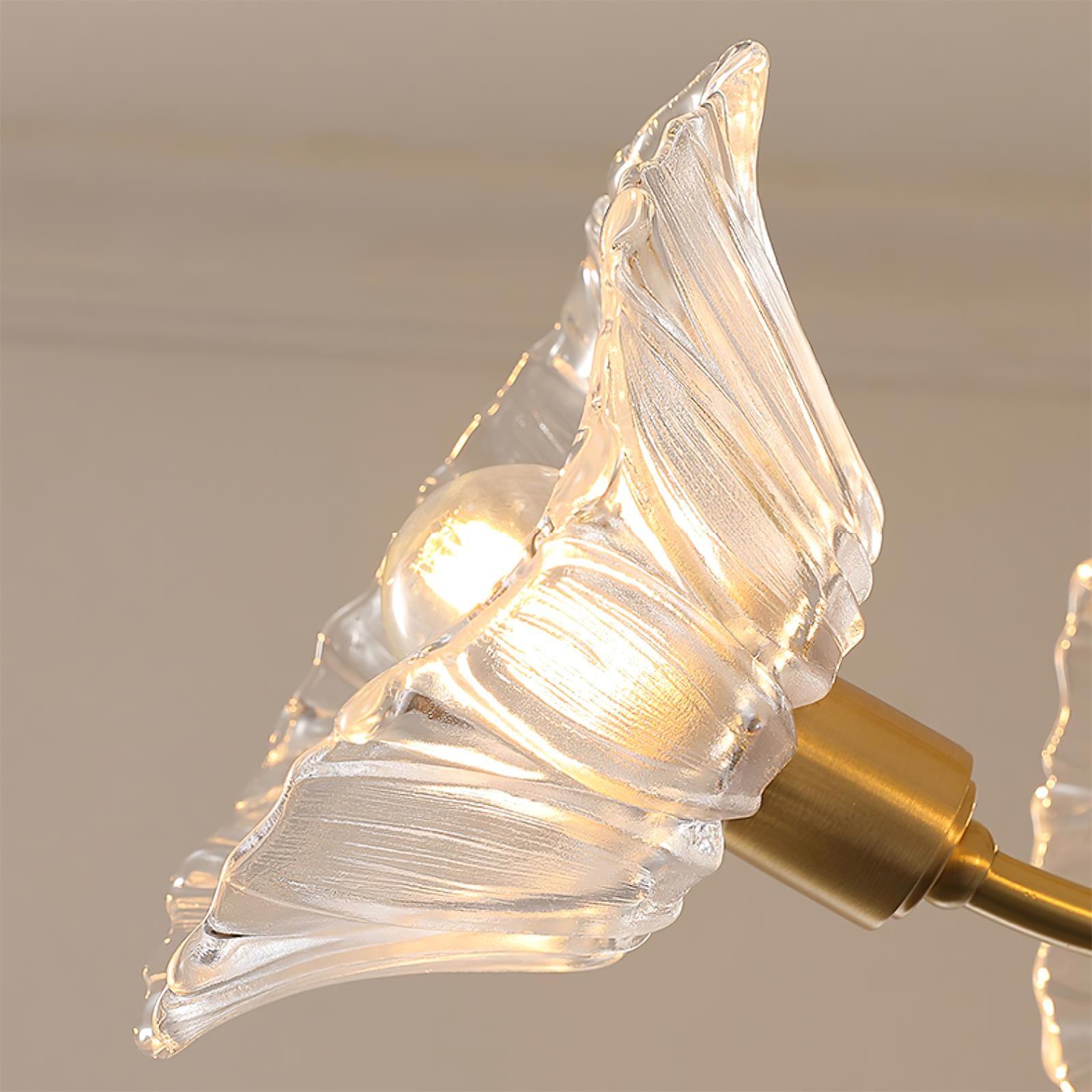 Fife Chandelier Flower Glass with Brass Finish-Neutral Decor