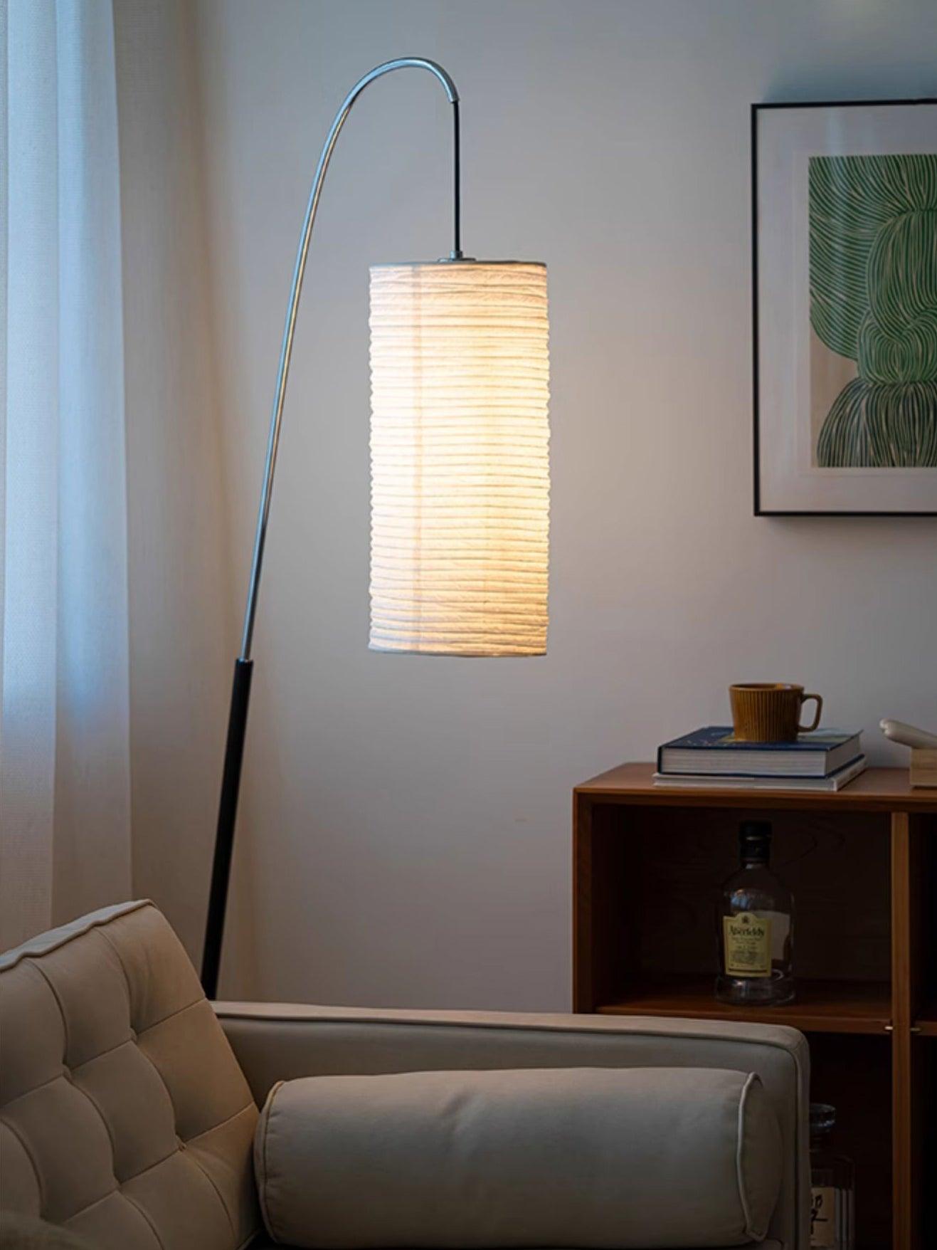 Polvin Contemporary Paper Floor Lamp-Neutral Decor