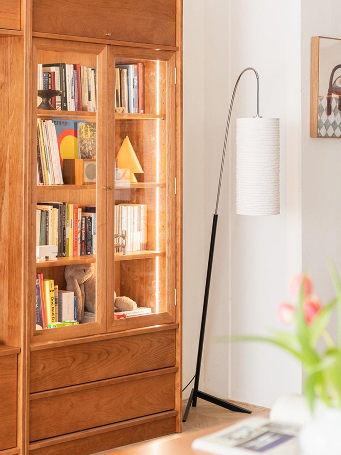 Polvin Contemporary Paper Floor Lamp-Neutral Decor