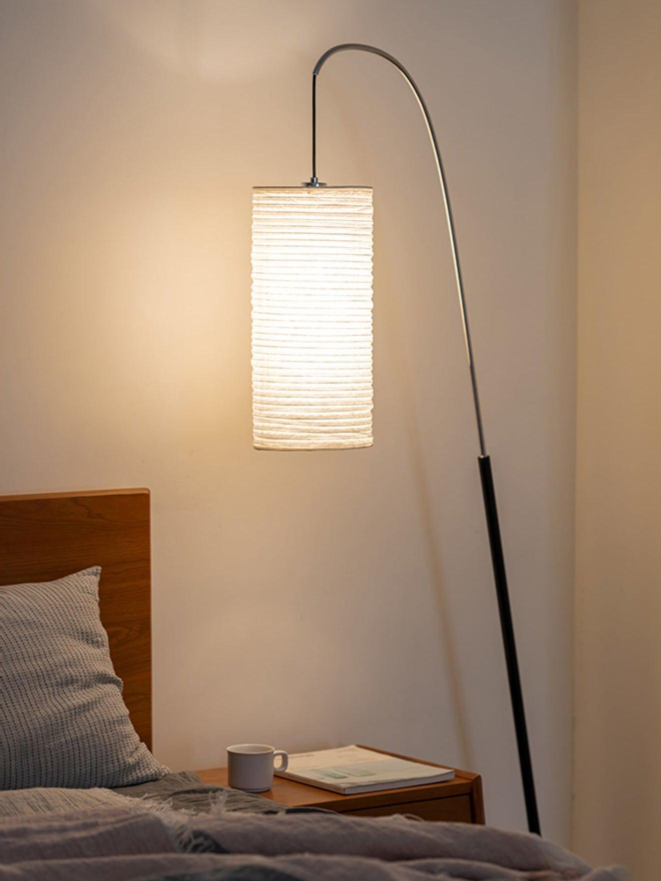 Polvin Contemporary Paper Floor Lamp-Neutral Decor